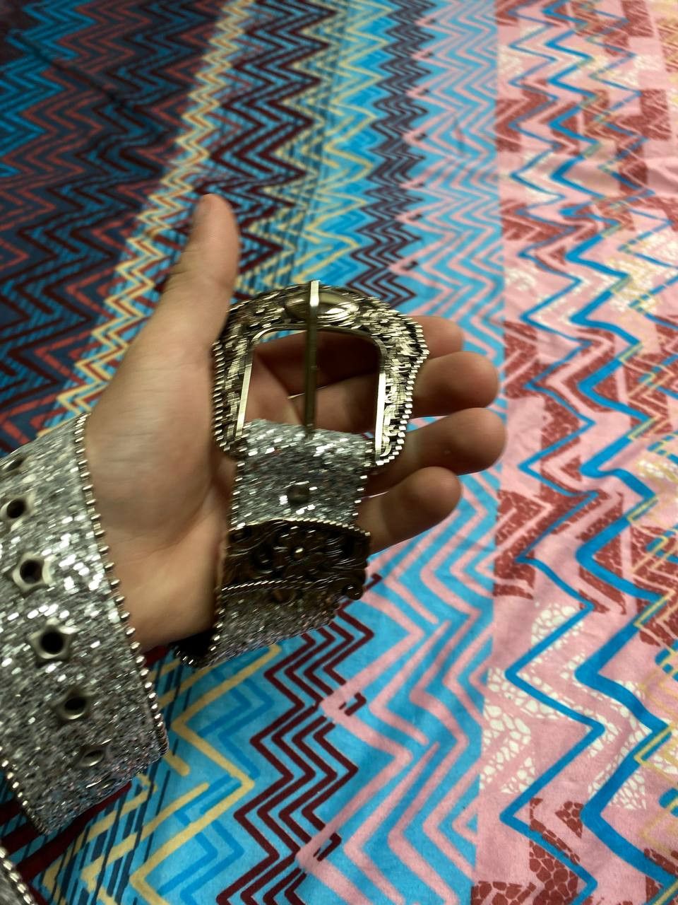 Japanese Brand × Vintage Vintage leather rhinestones belts BB Simon style punk y2k Size ONE SIZE - 3 Thumbnail