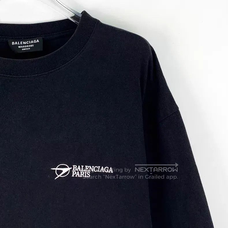 Balenciaga Balenciaga Black Logo Letter Embroidered Round Neck Short Size US S / EU 44-46 / 1 - 3 Thumbnail