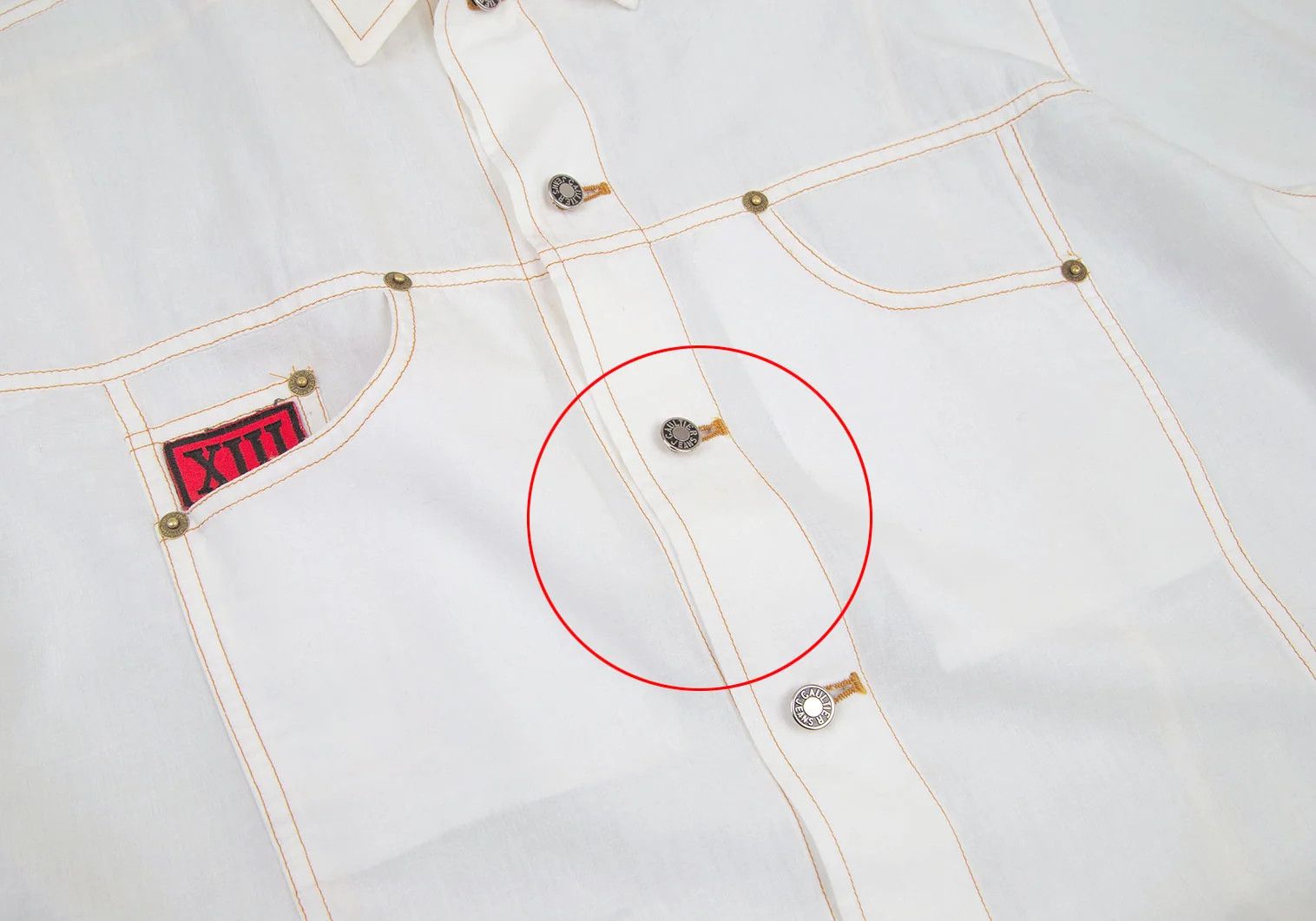 Jean Paul Gaultier Pocket Design Short Sleeve Shirt in White Size 40 Size US XXL / EU 58 / 5 - 7 Thumbnail
