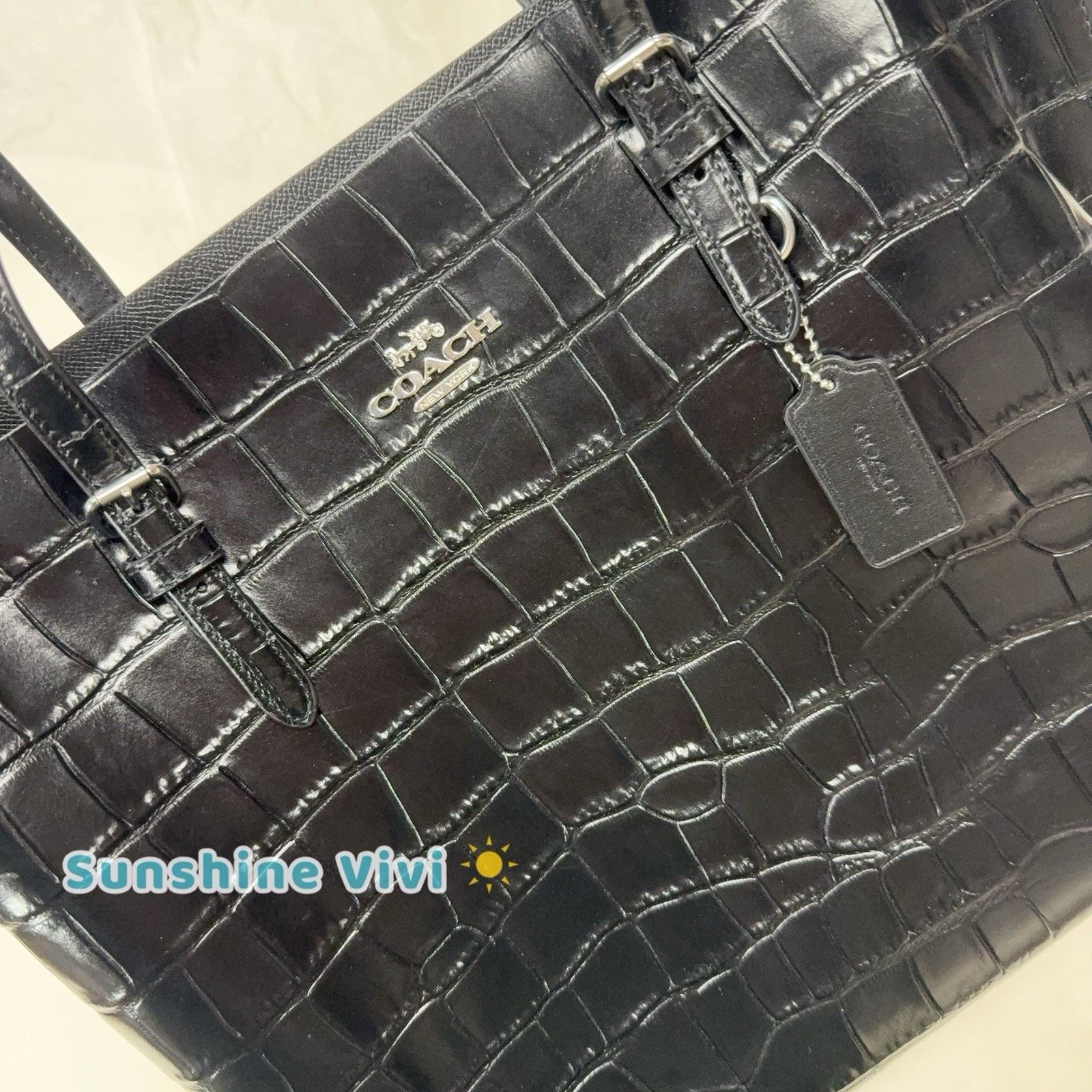 Coach NWT Coach Large Mollie Tote Bag leather CW018 Black Size ONE SIZE - 4 Thumbnail