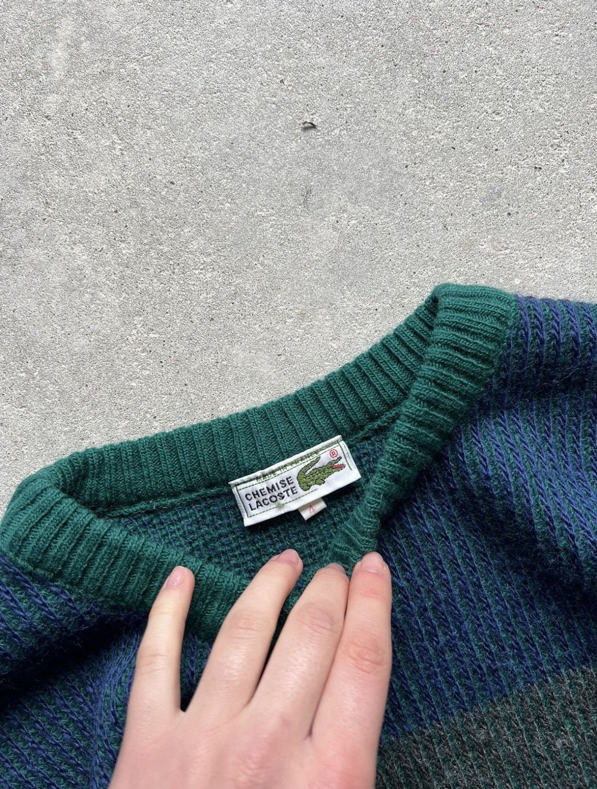 Lacoste Vintage Lacoste Knitted Sweater 80s Made in France Size US L / EU 52-54 / 3 - 5 Thumbnail