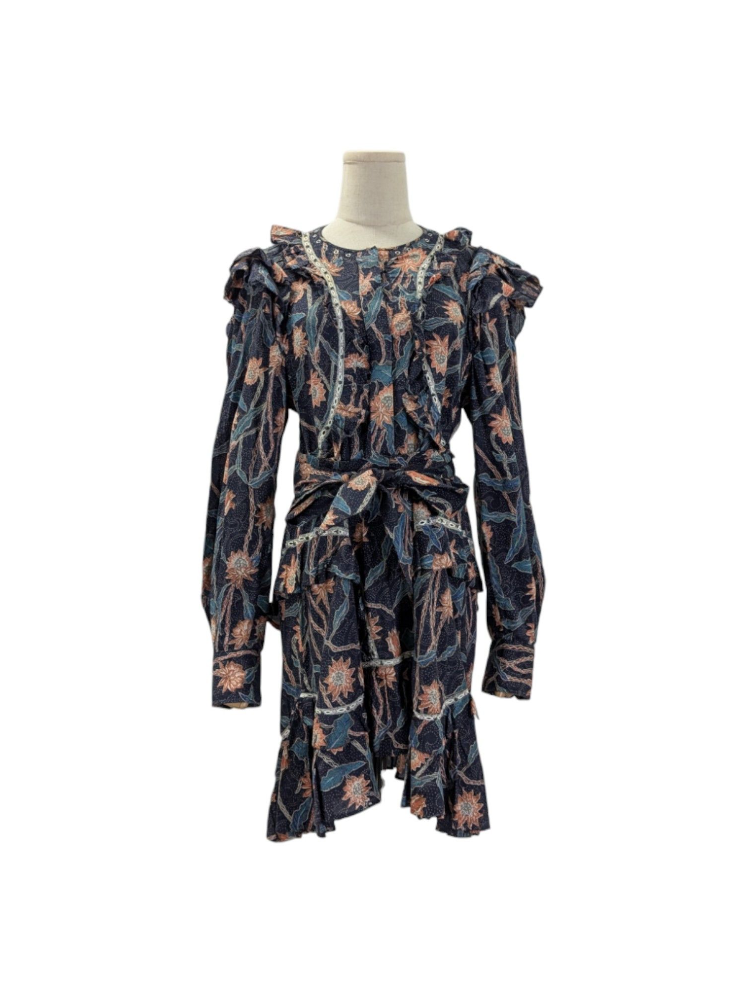Isabel Marant Navy Overall Printed Dress Size XS / US 0-2 / IT 36-38 - 1 Thumbnail