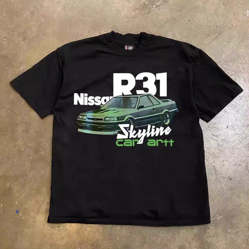 Vintage Black Vintage Car Print Cotton T-Shirt Size US M / EU 48-50 / 2 - 1 Thumbnail