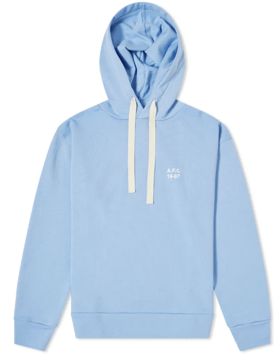 A.P.C. APC Logo Hoodie in Light Blue Size US M / EU 48-50 / 2 - 1 Thumbnail
