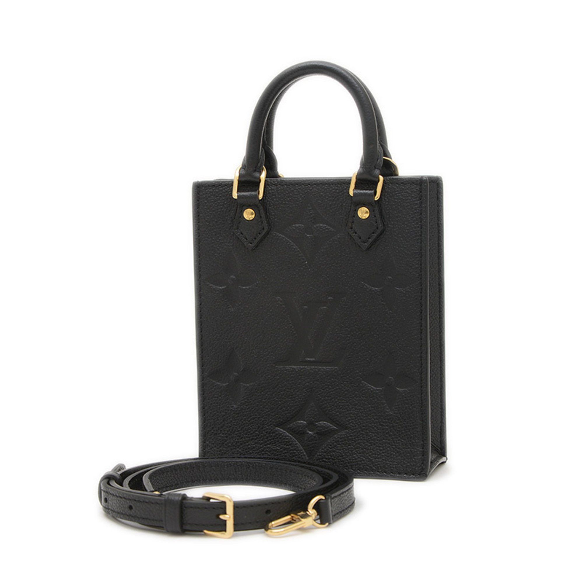 Louis Vuitton Monogram Empreinte Petite Sac Plat 2Way Bag Shoulder Black M81417, Women's