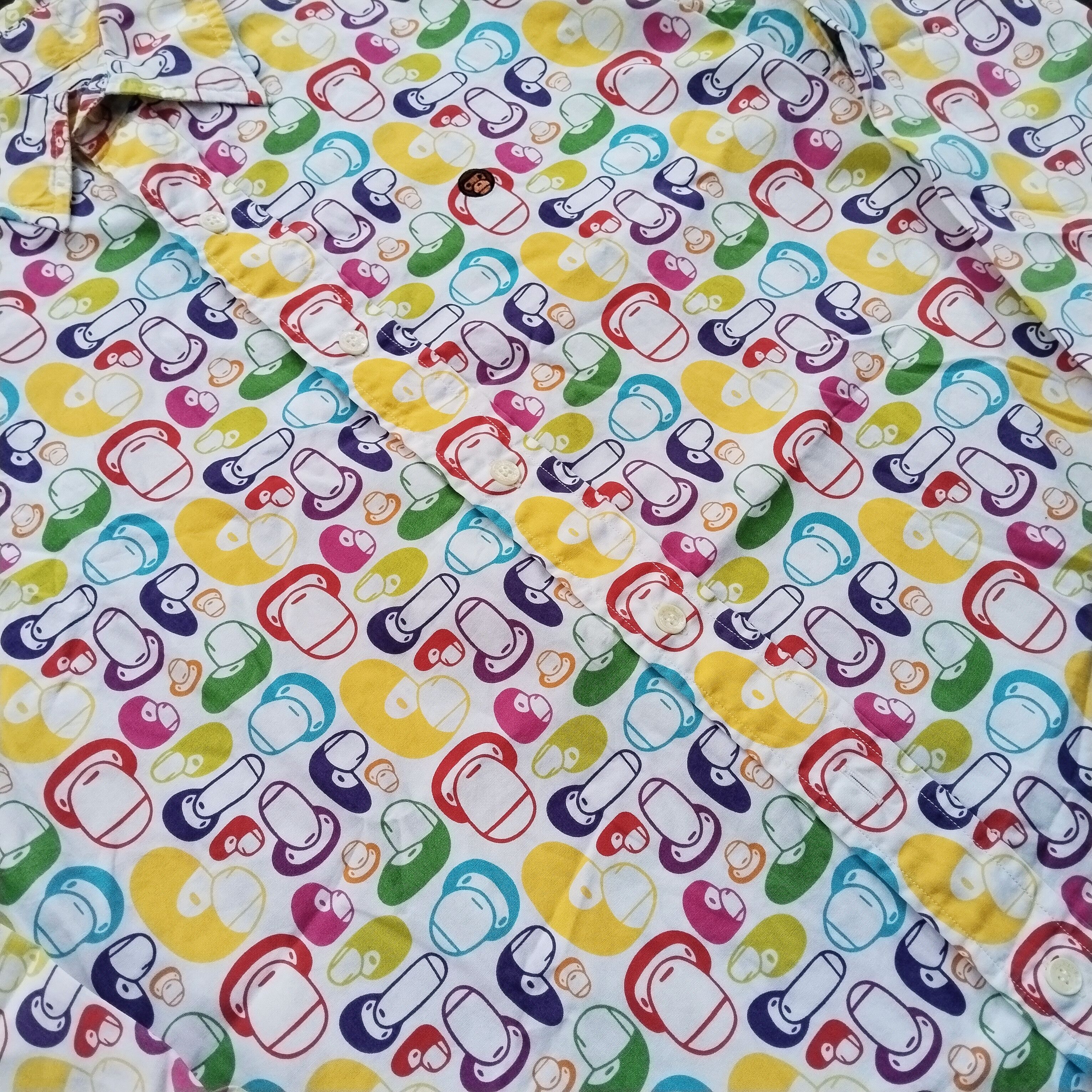 Bape 2006 Bape Baby Milo Full Print Multi Color Button Up Size US M / EU 48-50 / 2 - 4 Thumbnail