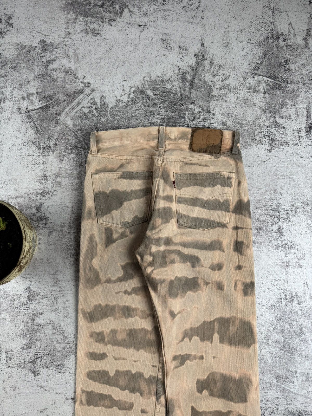Levi's LEVI’S VINTAGE W30 L32 CUSTOM 1 OF 1 TIE DYE STRIPED DENIM STRAIGHT JEANS TROUSERS Size 30" / US 8 / IT 44 - 6 Thumbnail