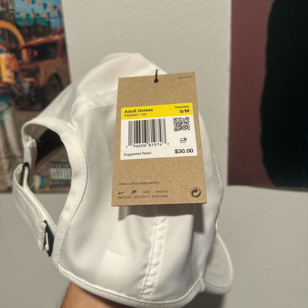 Nike White Nike Training Hat Size ONE SIZE - 3 Thumbnail
