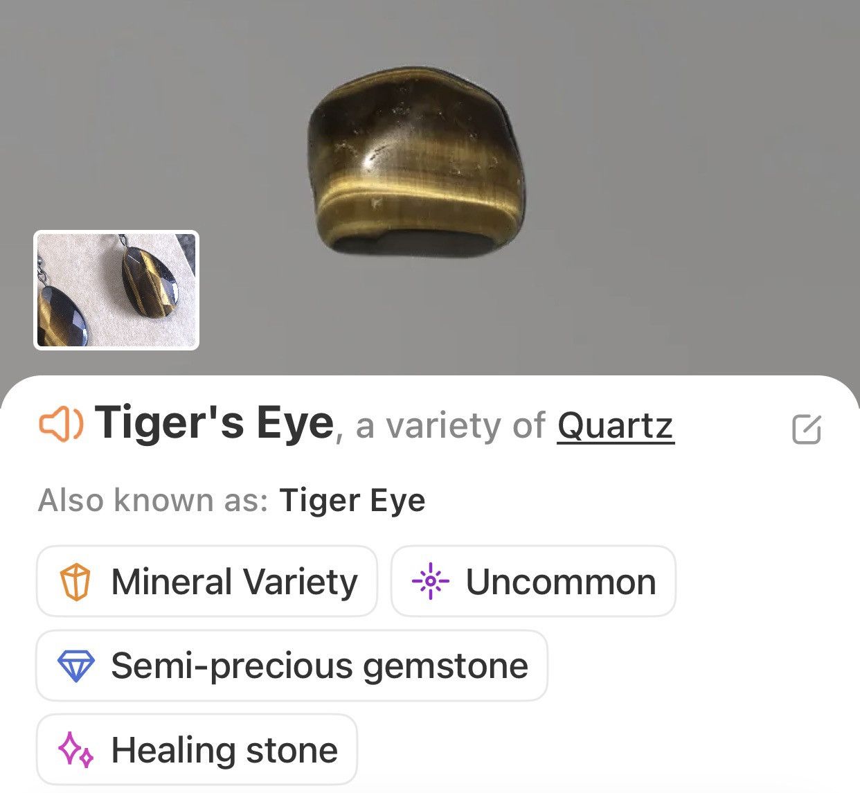 Handmade Handcrafted teardrop genuine stone tigers eye brass set Size ONE SIZE - 10 Thumbnail