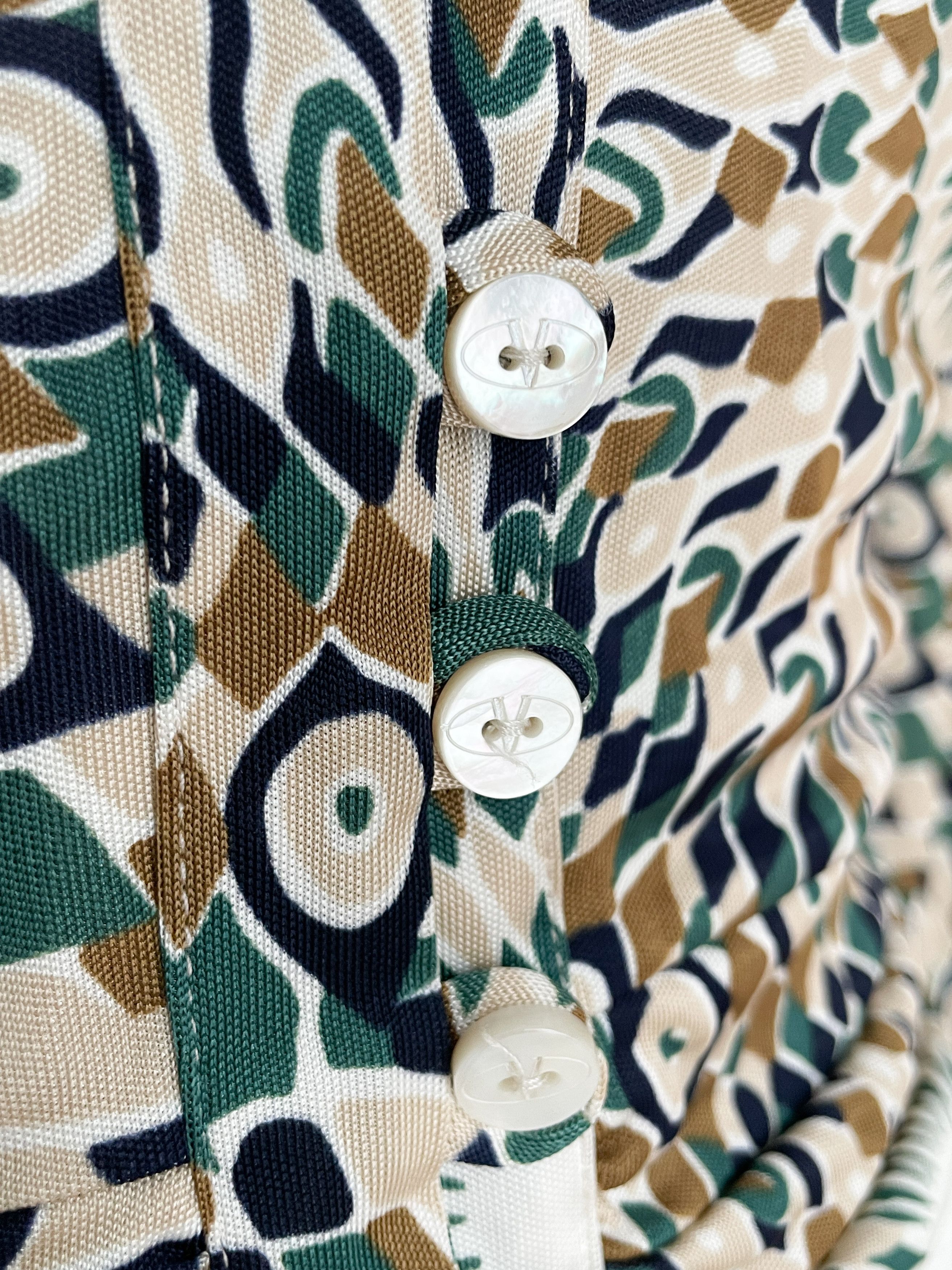 Valentino green and beige geometric pattern dress Size M / US 6-8 / IT 42-44 - 5 Thumbnail