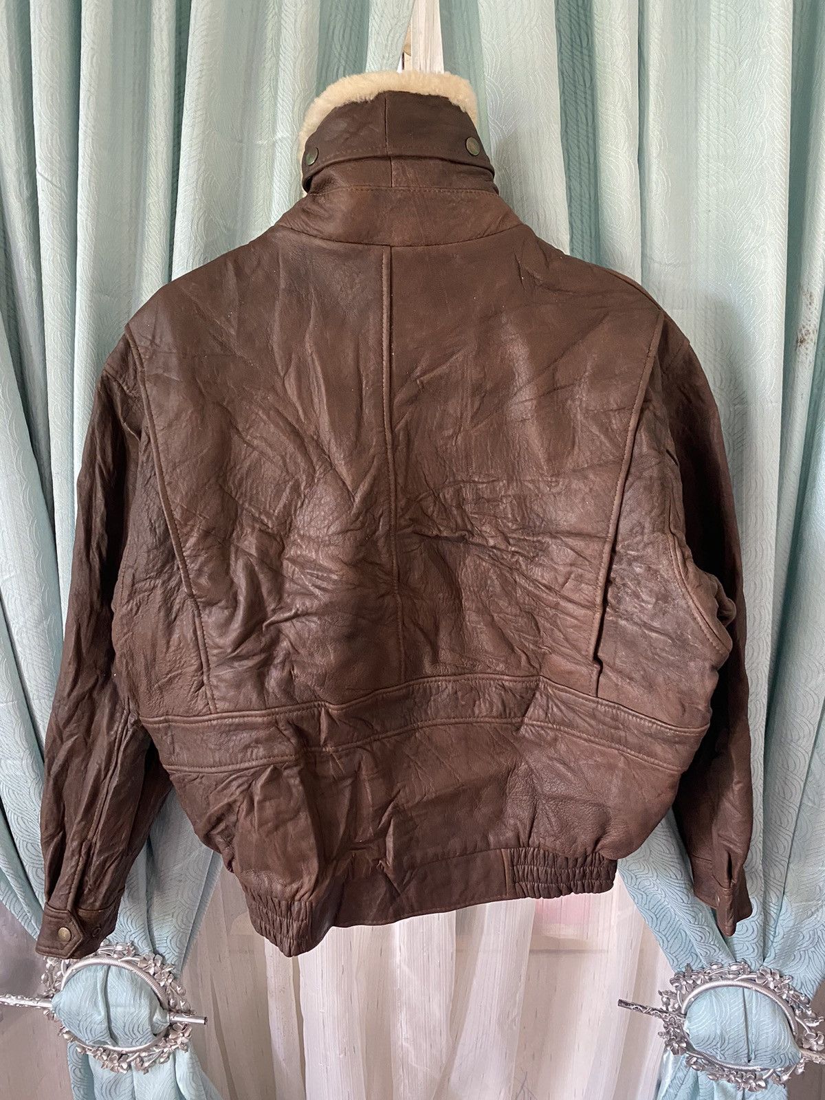 Japanese Brand × Uniqlo × Vintage Vintage Uniqlo Sherpa Neck Sheepskin Leather Jacket Size US L / EU 52-54 / 3 - 4 Thumbnail