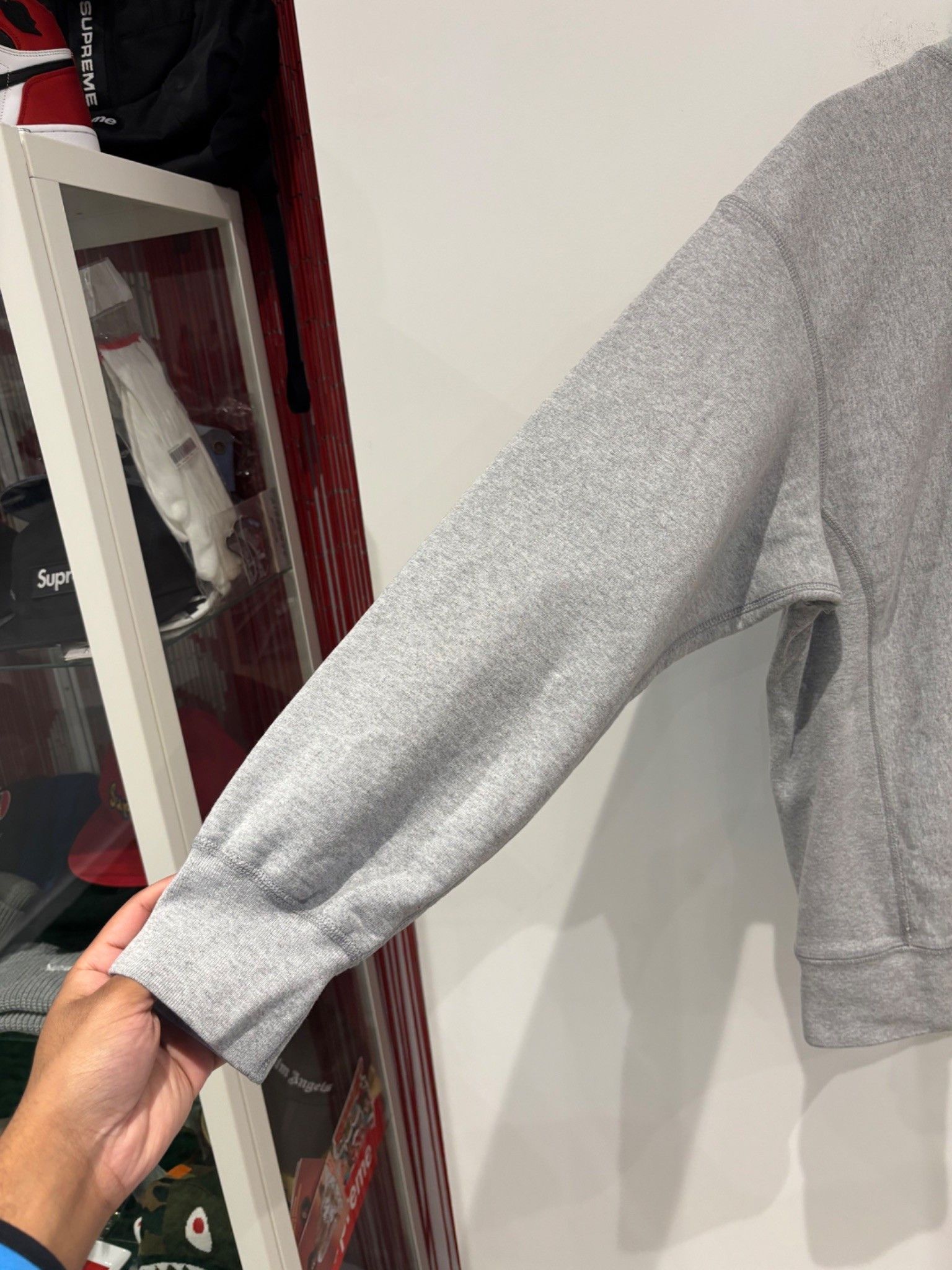 Supreme Supreme Cross Box Logo Hooded Sweatshirt Heather Grey Size US L / EU 52-54 / 3 - 3 Thumbnail