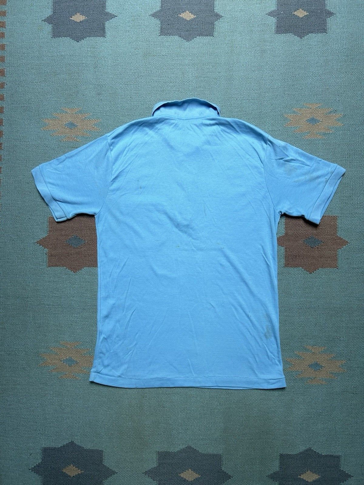 Vintage Vintage 80s polo shirt light blue soft poly cotton medium Size US M / EU 48-50 / 2 - 8 Thumbnail