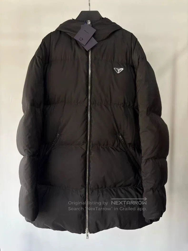 Prada Prada Black Triangle Logo Down Coat. Size US XL / EU 56 / 4 - 1 Thumbnail