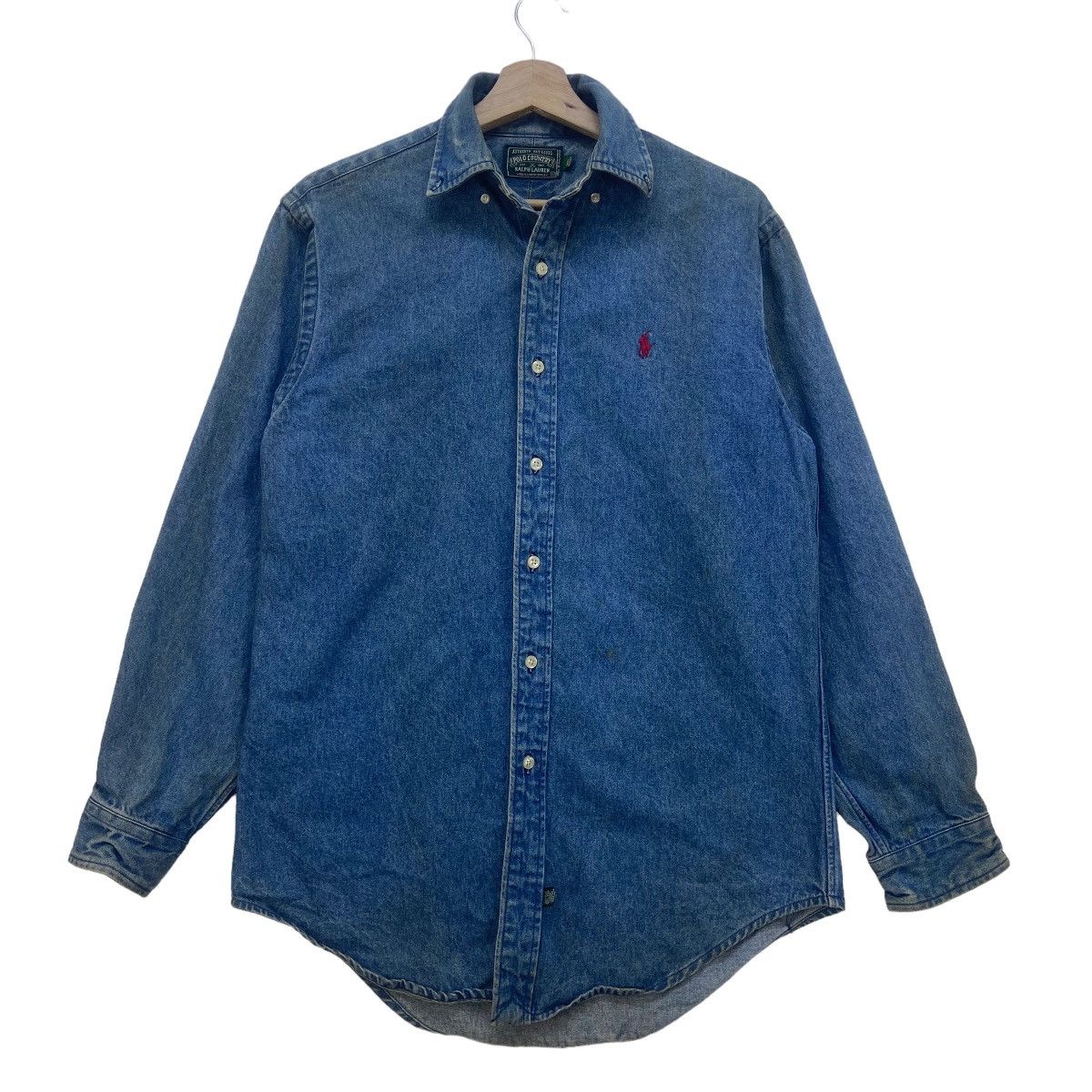 Polo Ralph Lauren × Ralph Lauren × Vintage Vintage Polo Country Ralph Lauren Reg US Pattern Denim Shirt Size US S / EU 44-46 / 1 - 1 Thumbnail