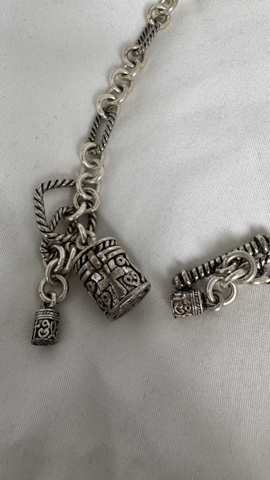 Sterling Silver Prayer Box Pendant with Cross Necklace Sterling Silver Size ONE SIZE - 4 Thumbnail