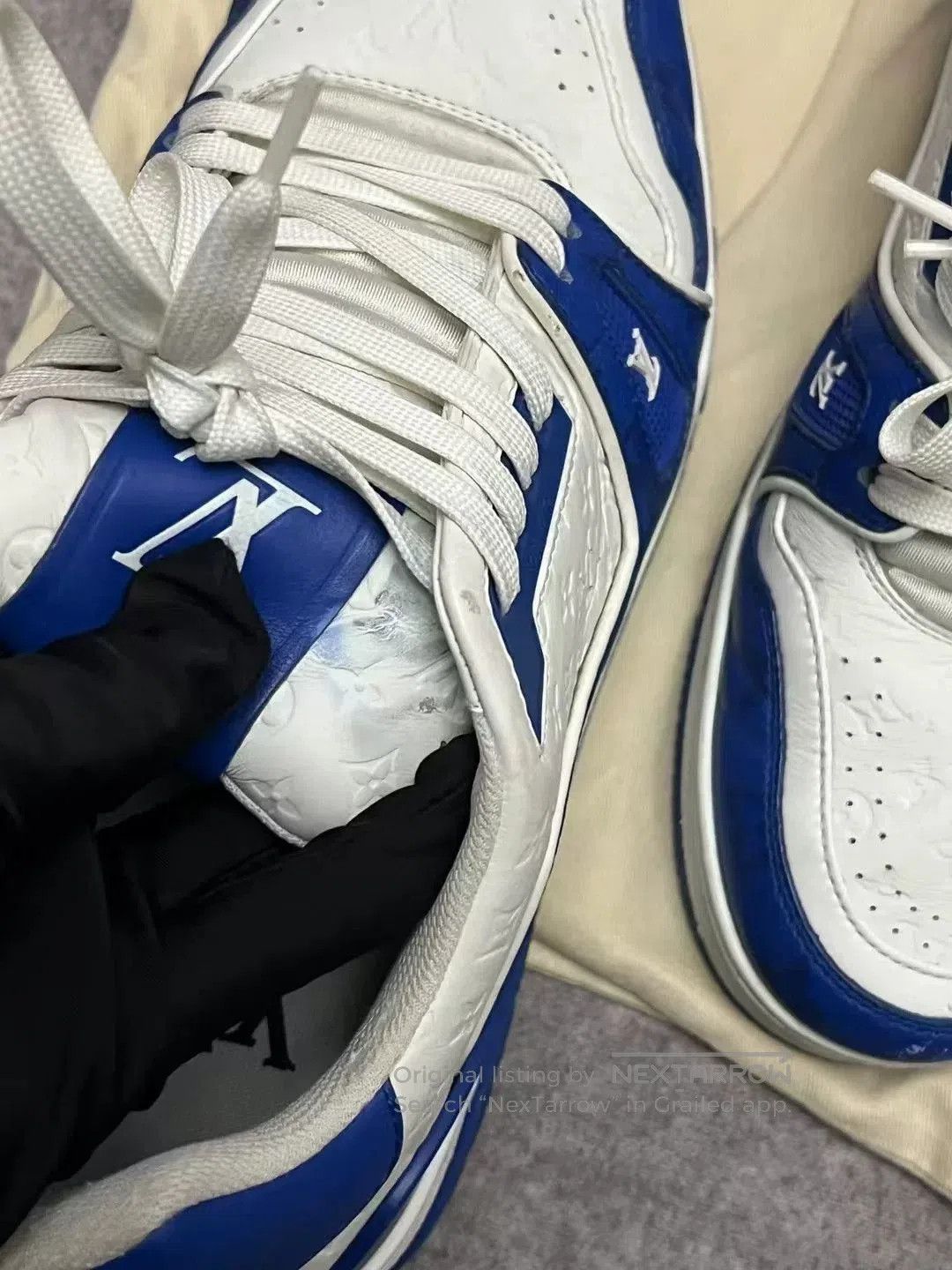 Louis Vuitton louis vuitton blue and white trainer shoes. Size US 7 / EU 40 - 5 Thumbnail