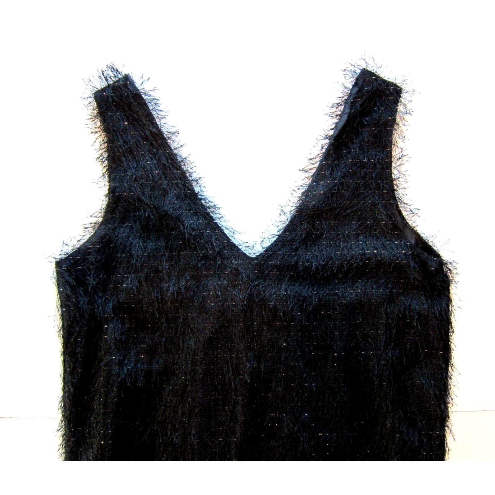 Vintage NWT Fashion Union Black Furry Silver Tunic Tank Dress M/8 Shirt/ Tank Dress Size M / US 6-8 / IT 42-44 - 3 Thumbnail