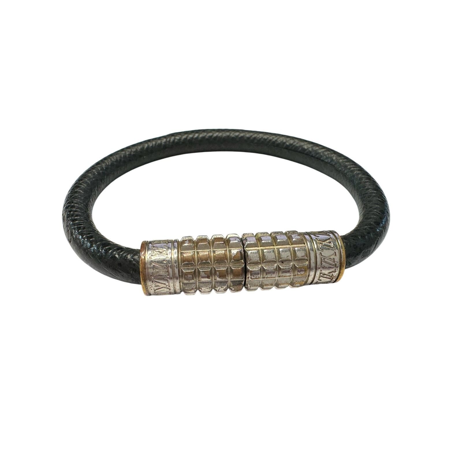 Louis Vuitton Louis Vuitton Black Taiga Leather Digit Bracelet w Box & Bag Size ONE SIZE - 5 Thumbnail