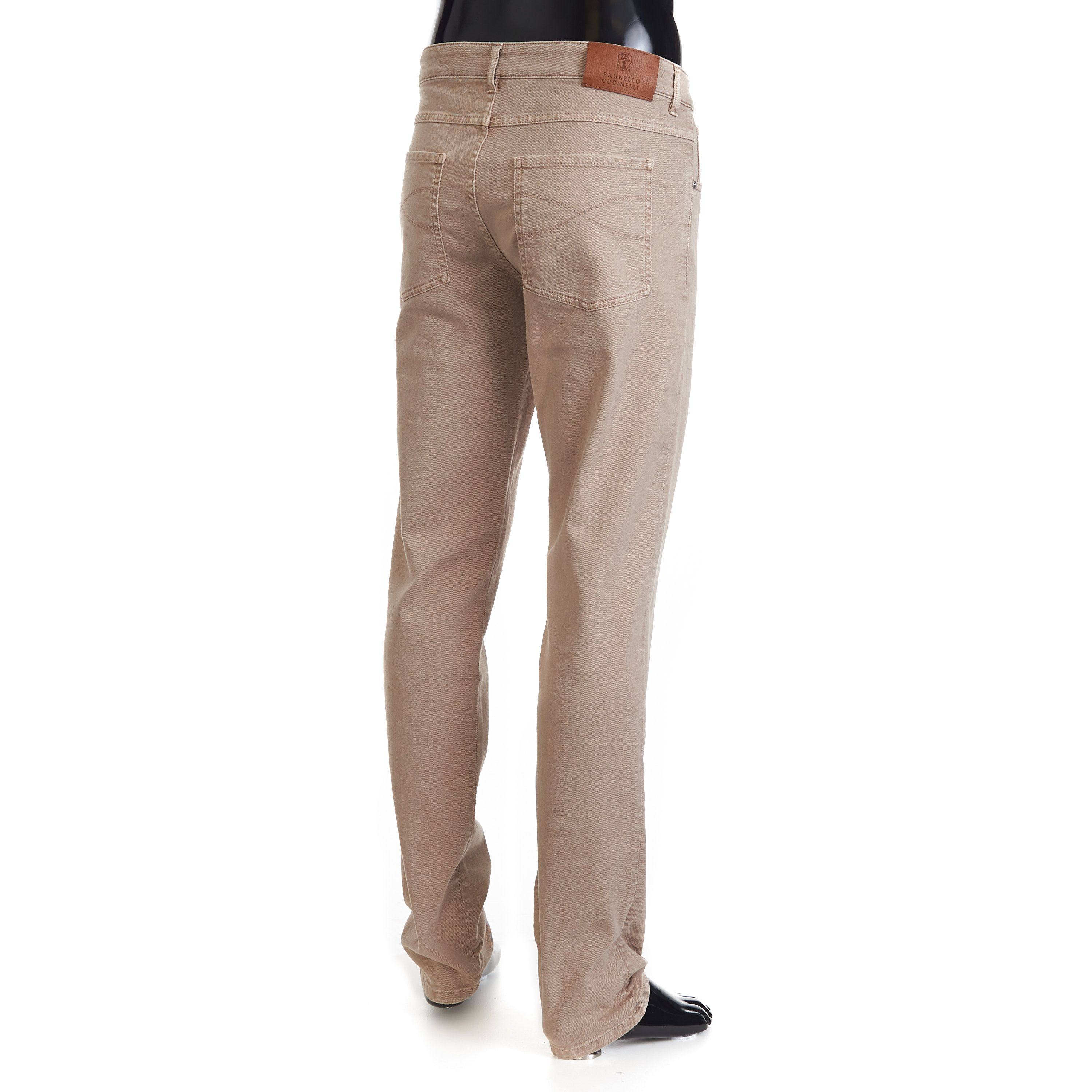 Brunello Cucinelli Light Brown Stretch Denim Trousers - Slim Fit, Five-Pocket Size US 40 / EU 56 - 5 Thumbnail