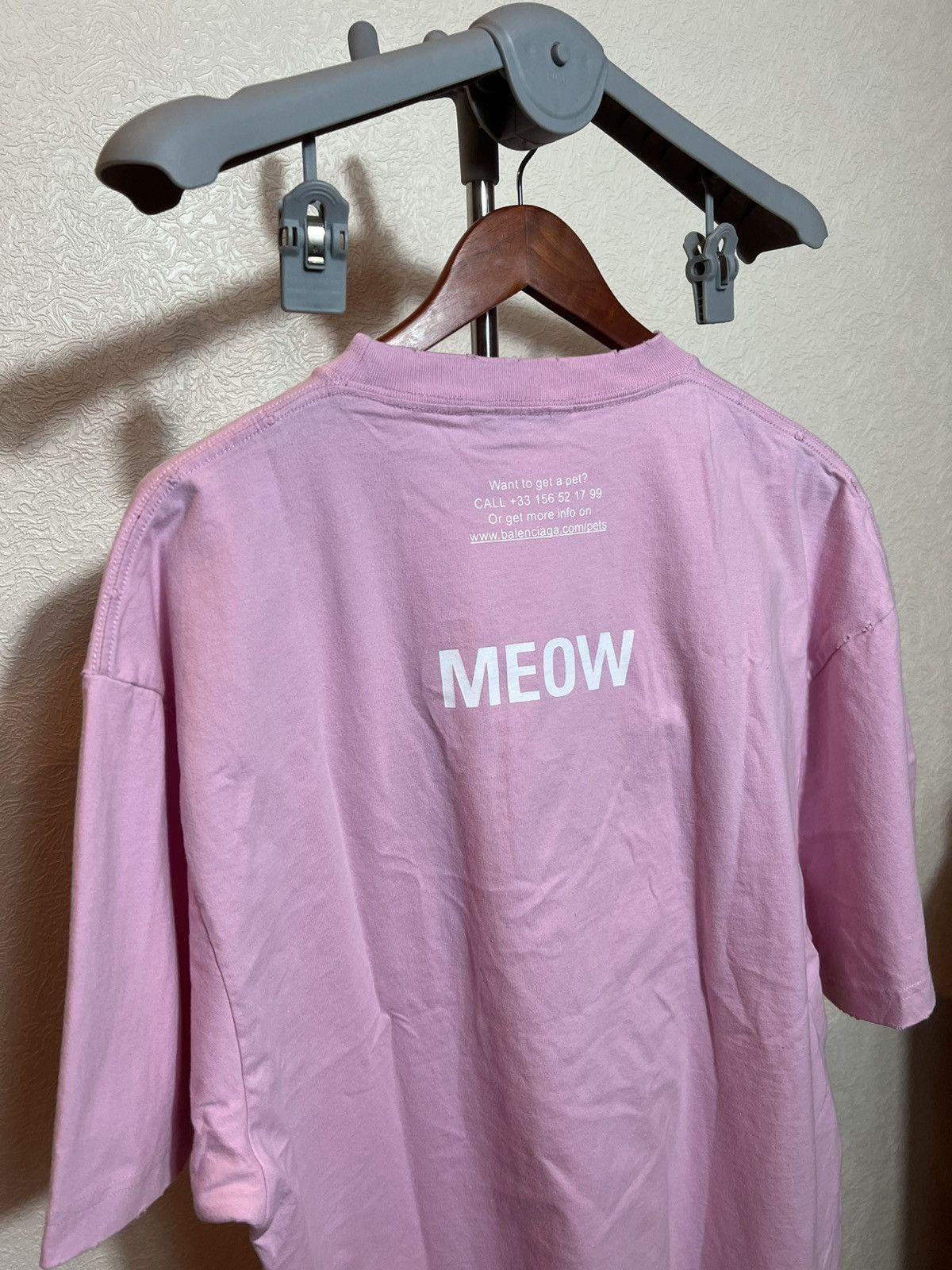 Balenciaga Balenciaga I Love Cats Pink Oversized Tee Shirt Size US S / EU 44-46 / 1 - 9 Thumbnail