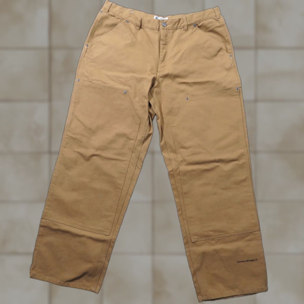Doublet Columbia Pants Men's 36x30 Omni-Shield Canvas Workwear Double Knee Heavy Duty Cargo Pockets Brown Cotton Canvas Regular Straight 36x30 Mens Size US 36 / EU 52 - 1 Thumbnail