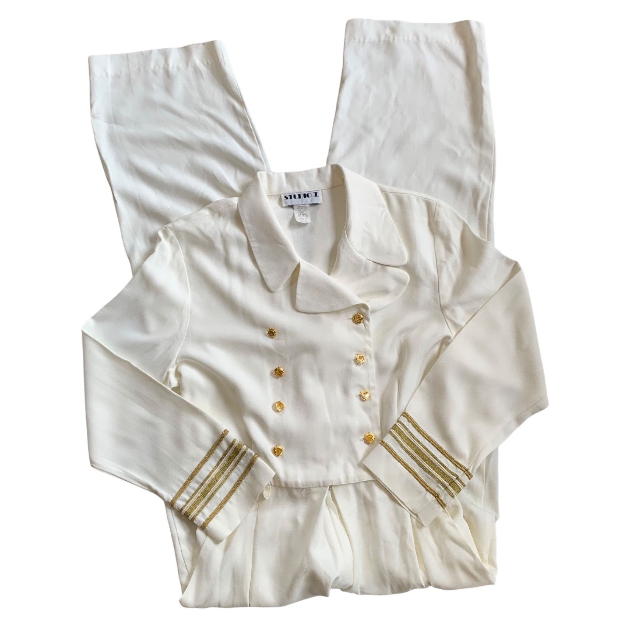Vintage Vintage Studio Nautical Anchor Jumpsuit Romper USA 14 Size 36" / US 14 / IT 50 - 1 Thumbnail