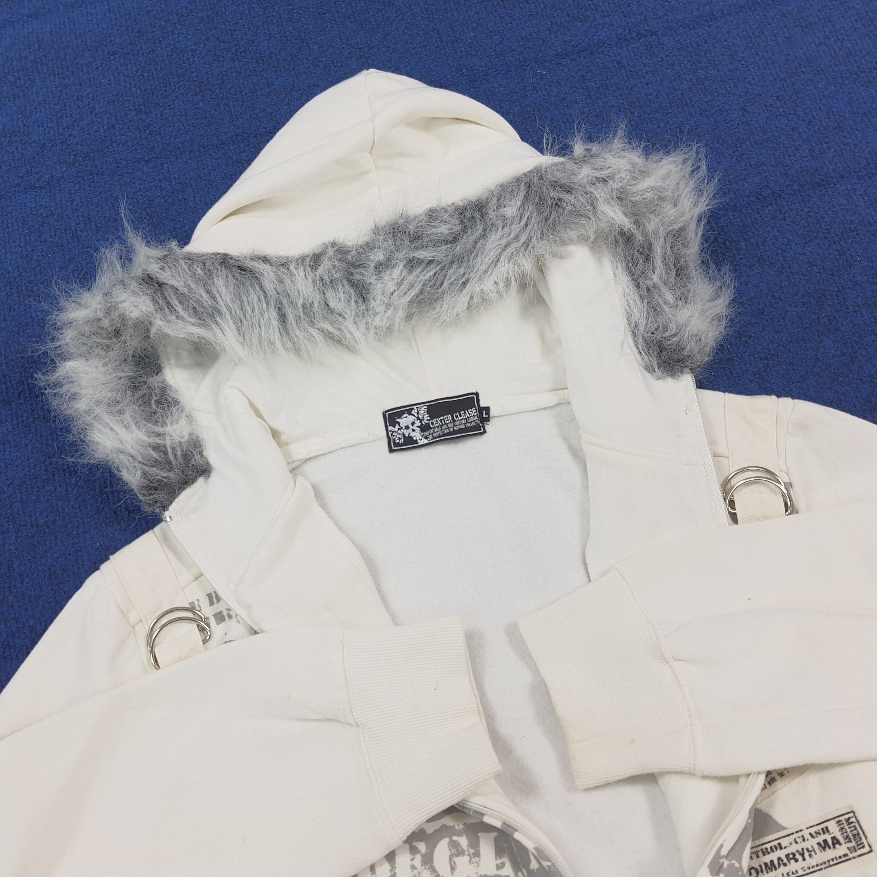 Vintage Vintage Center Clease Cyber Grunge Hoodie Fur Hood C307N16 Size US S / EU 44-46 / 1 - 4 Thumbnail