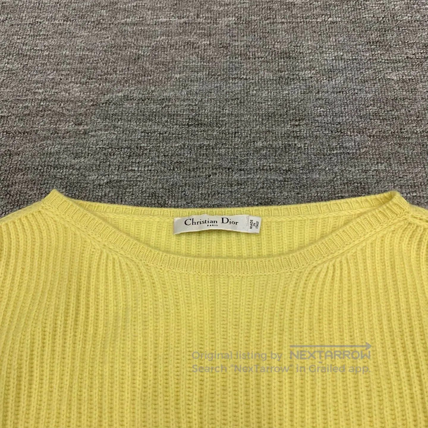 Dior dior yellow logo short sleeve knit sweater. Size XS / US 0-2 / IT 36-38 - 8 Thumbnail