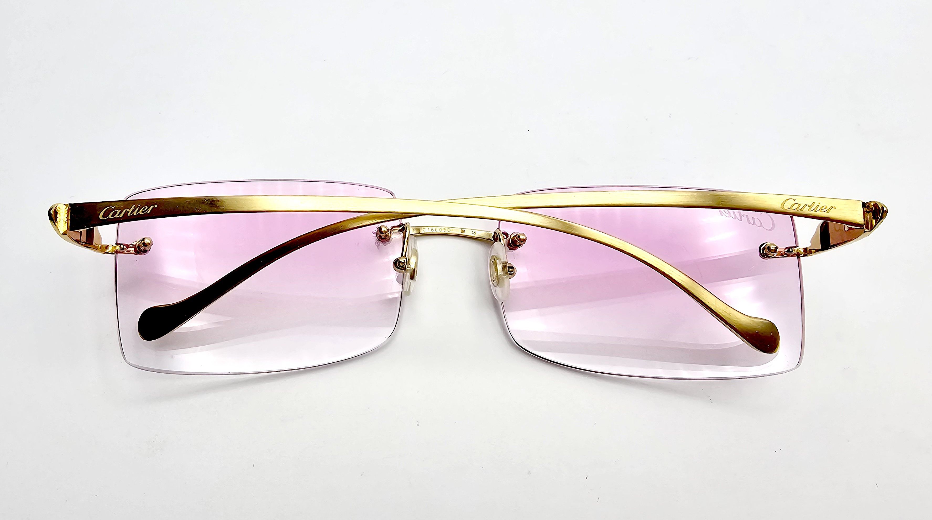 Cartier Cartier Rimless Custom Diamond Gold Sunglasses Size ONE SIZE - 7 Thumbnail