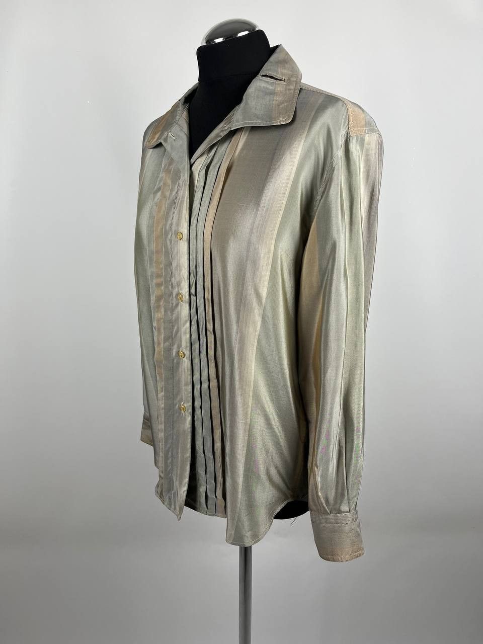Jil Sander Jil Sander 100% Silk Striped Blouse Shirt Long Sleeve Size M / US 6-8 / IT 42-44 - 2 Thumbnail
