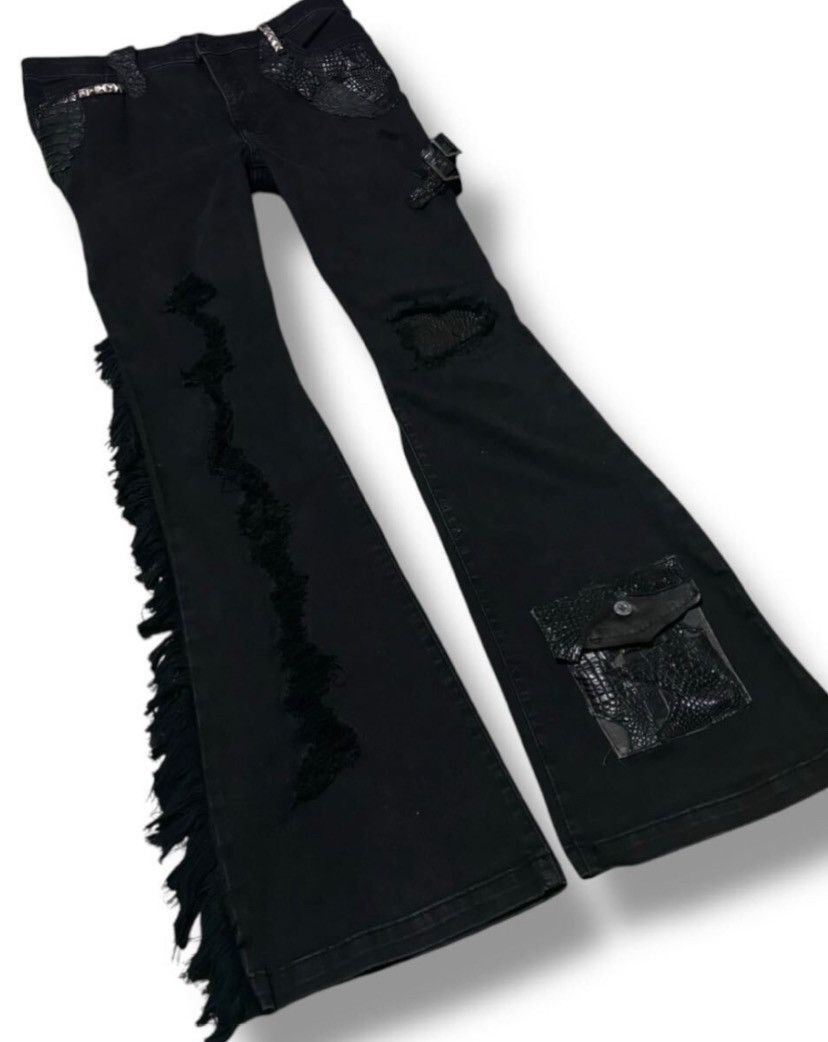 Japanese Brand (RARE) Ifsixwasnine like Black Flared Denim Size US 31 - 1 Thumbnail