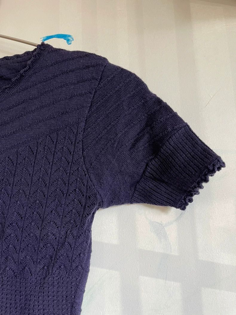 Vivienne Westwood Vivienne Westwood Purple wool wavy v-neck top Size S / US 4 / IT 40 - 3 Thumbnail