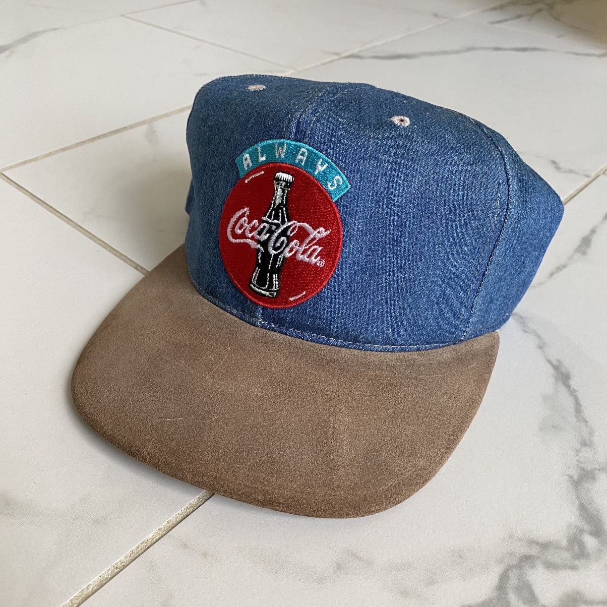 Coca Cola × Vintage Vintage 1990s 90s Coca Cola Denim SnapBack Hat Always Coke Size ONE SIZE - 2 Thumbnail