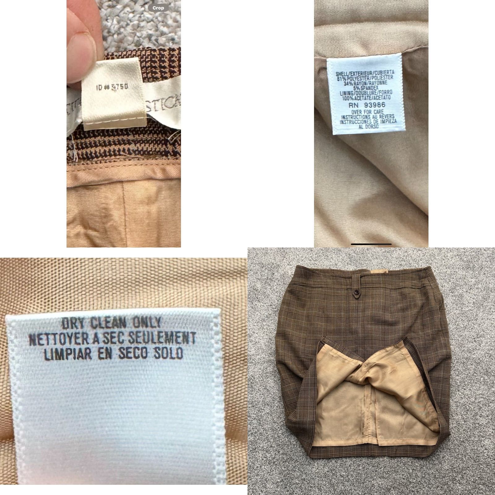 Vintage VINTAGE Petite Sophisticate Skirt Sz 12 Stretch Plaid Midi Pencil Womens 90s City Office Business Size 34" / US 12 / IT 48 - 8 Thumbnail