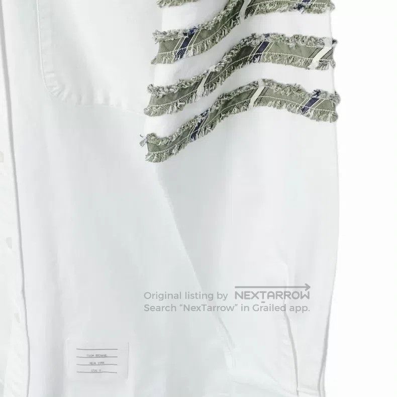 Thom Browne Thom Browne White classic four-bar cotton shirt with a tur Size US XS / EU 42 / 0 - 5 Thumbnail