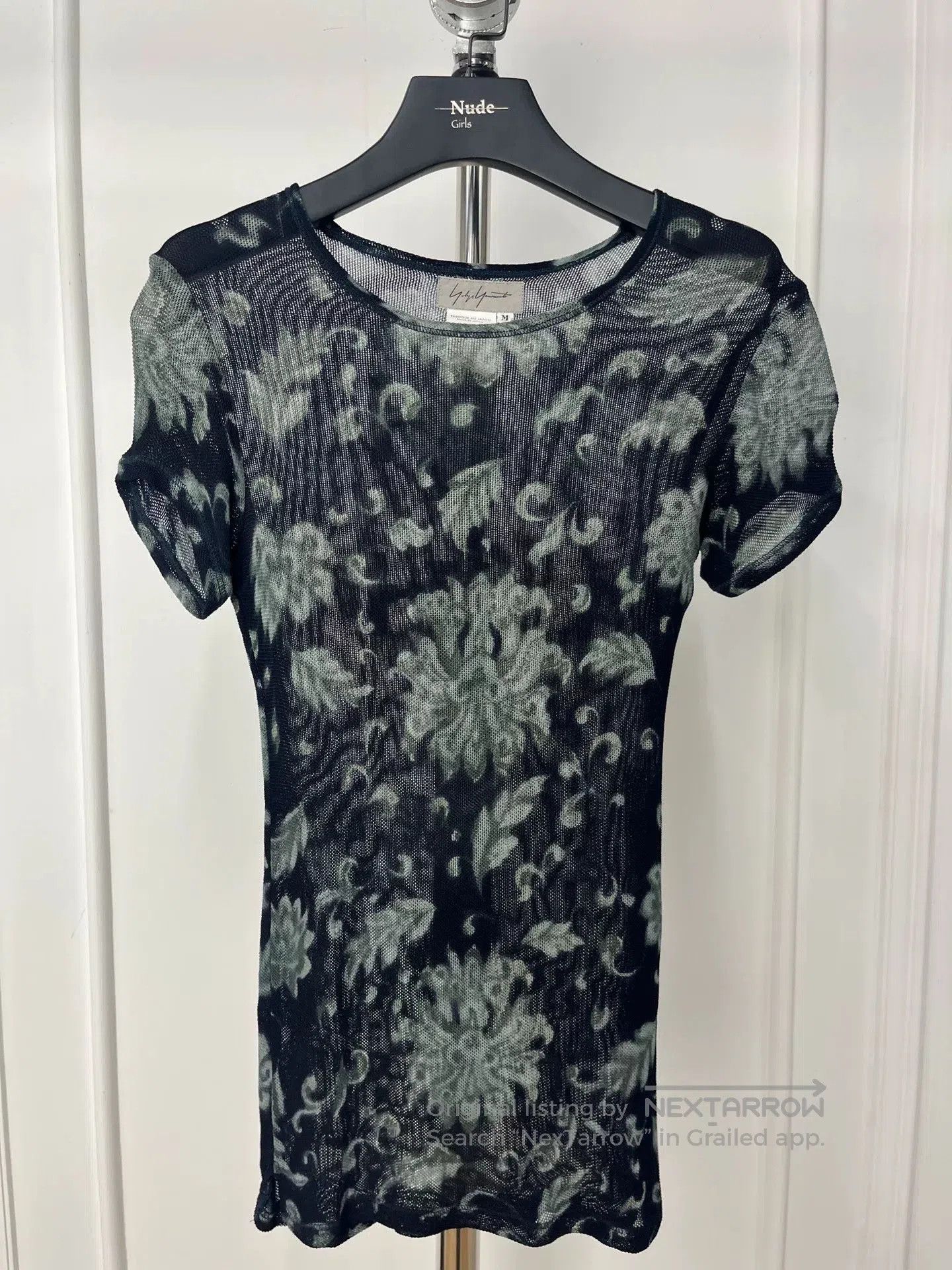 Yohji Yamamoto yohji yamamoto sheer floral short sleeve top. Size M / US 6-8 / IT 42-44 - 1 Thumbnail