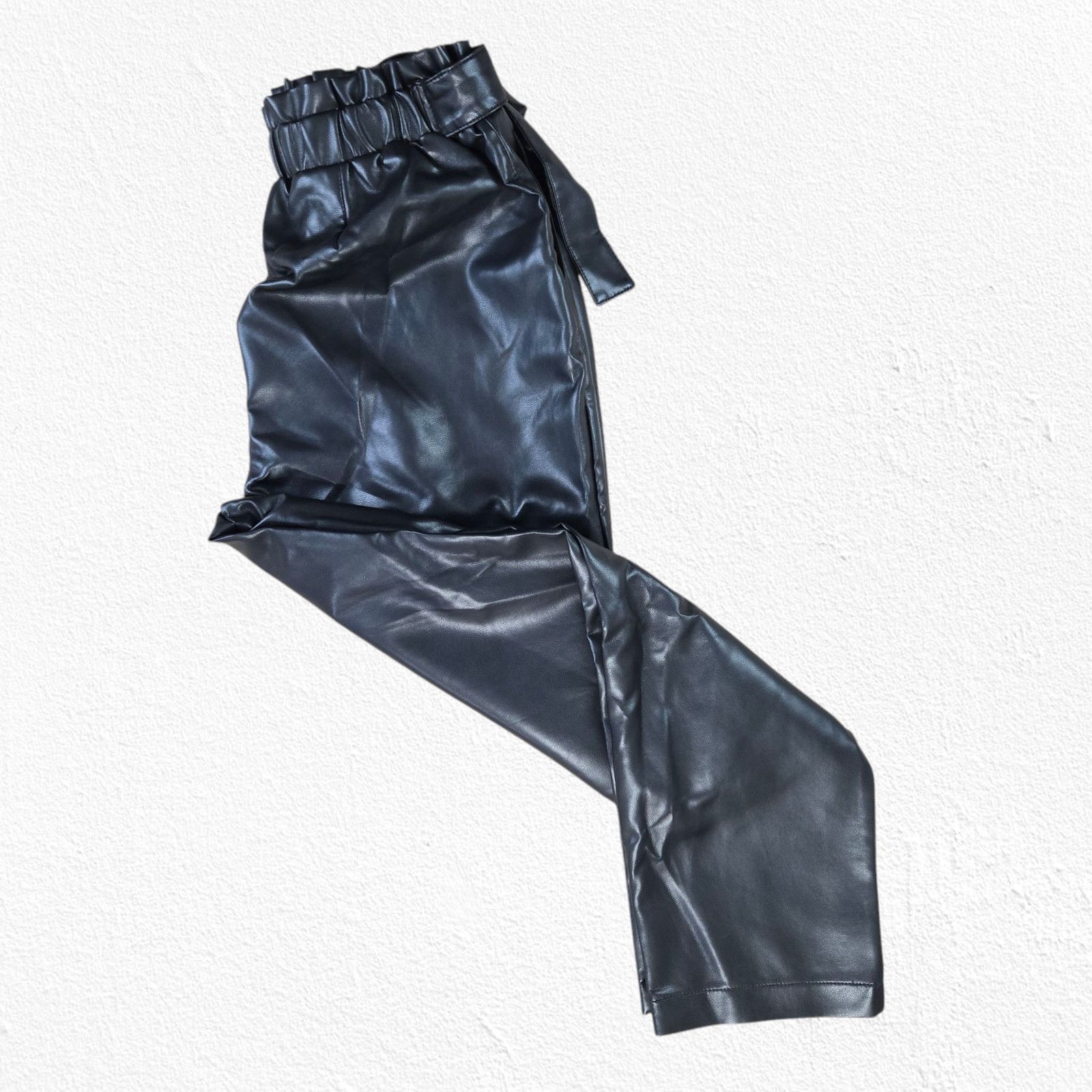 Other Black Faux Leather High Rise Straight Pants Size Medium Size 30" / US 8 / IT 44 - 13 Thumbnail
