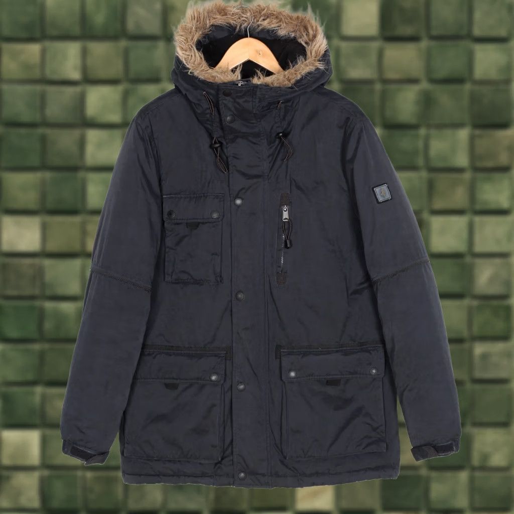 Vintage Marlboro Classics Jacket Parka Men L blue Fur Hooded Refined Rugged MJ6290 Size US L / EU 52-54 / 3 - 1 Thumbnail