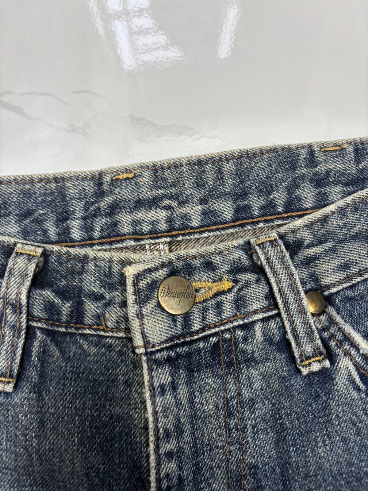 Kapital 💥VINTAGE WRANGLER LOOSE DISTRESSED DENIM JEANS Size US 27 - 11 Thumbnail