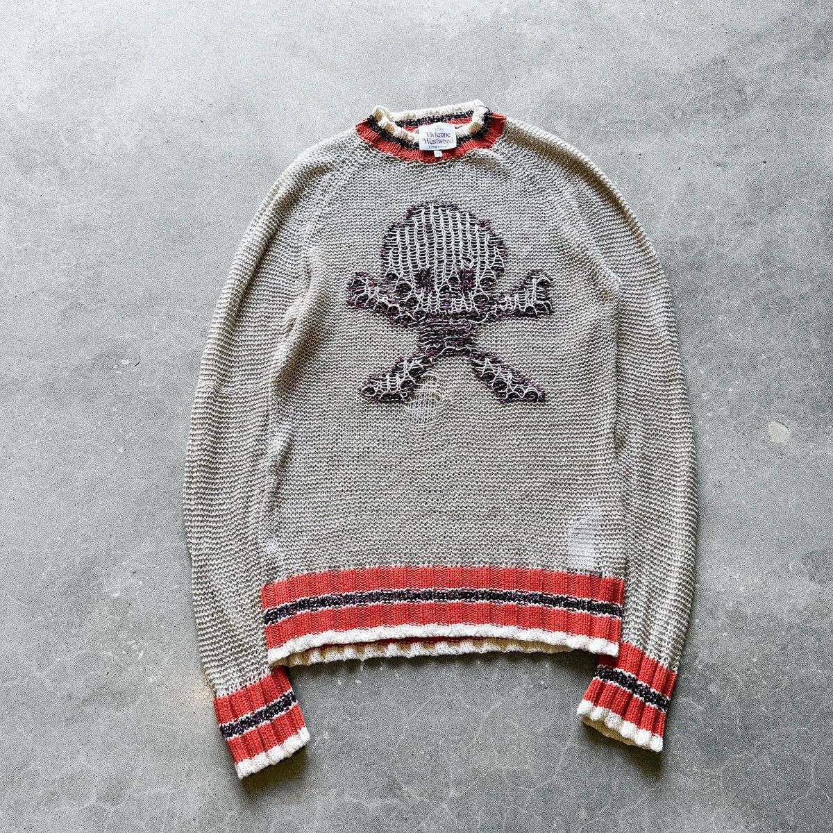 Vivienne Westwood Vivienne Westwood Destroyed Skull Loose Knit Sweater Size US M / EU 48-50 / 2 - 3 Thumbnail