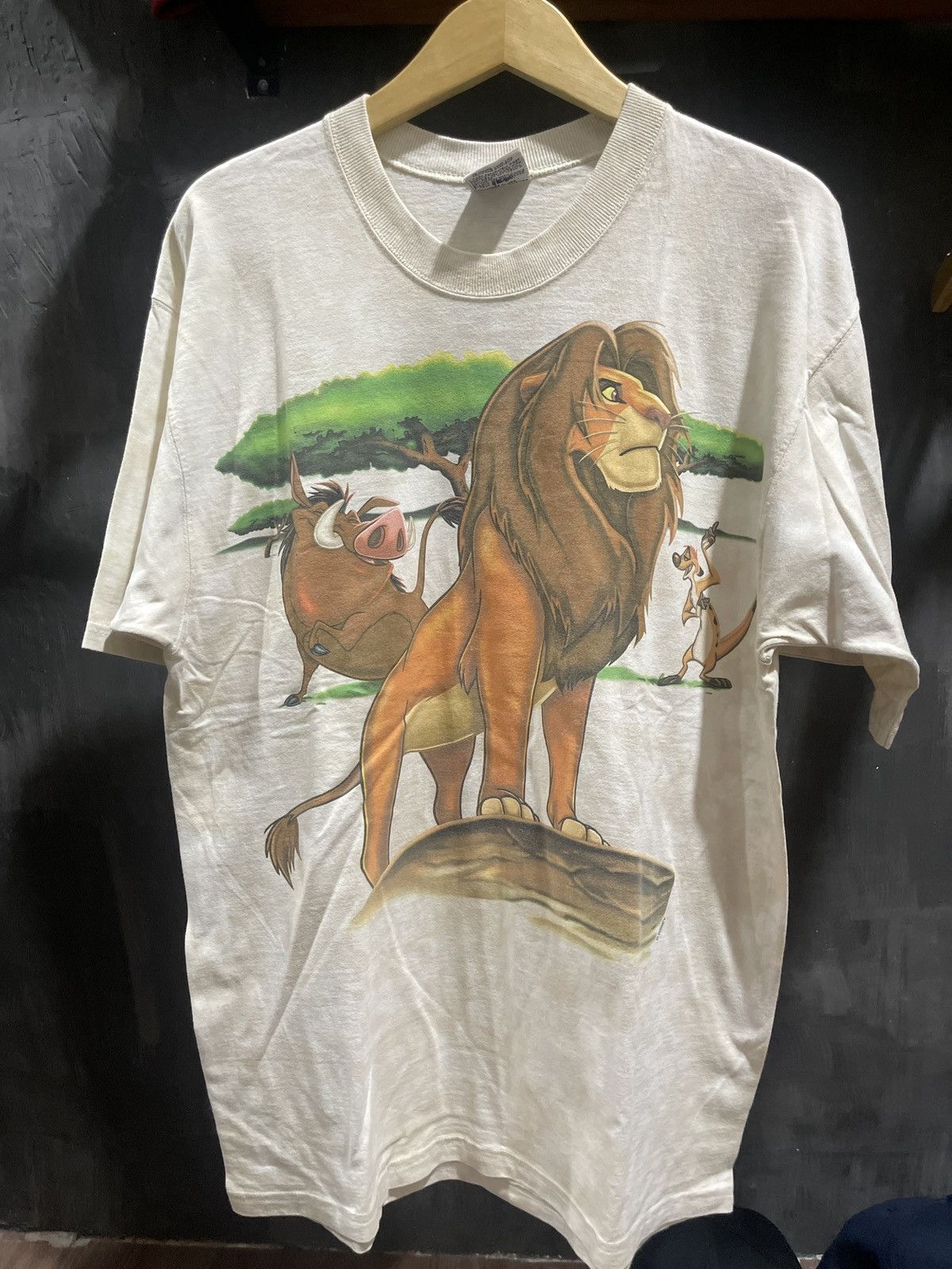 image of Disney x Liquid Blue Vintage Lion King T Shirt in White, Men's (Size XL)