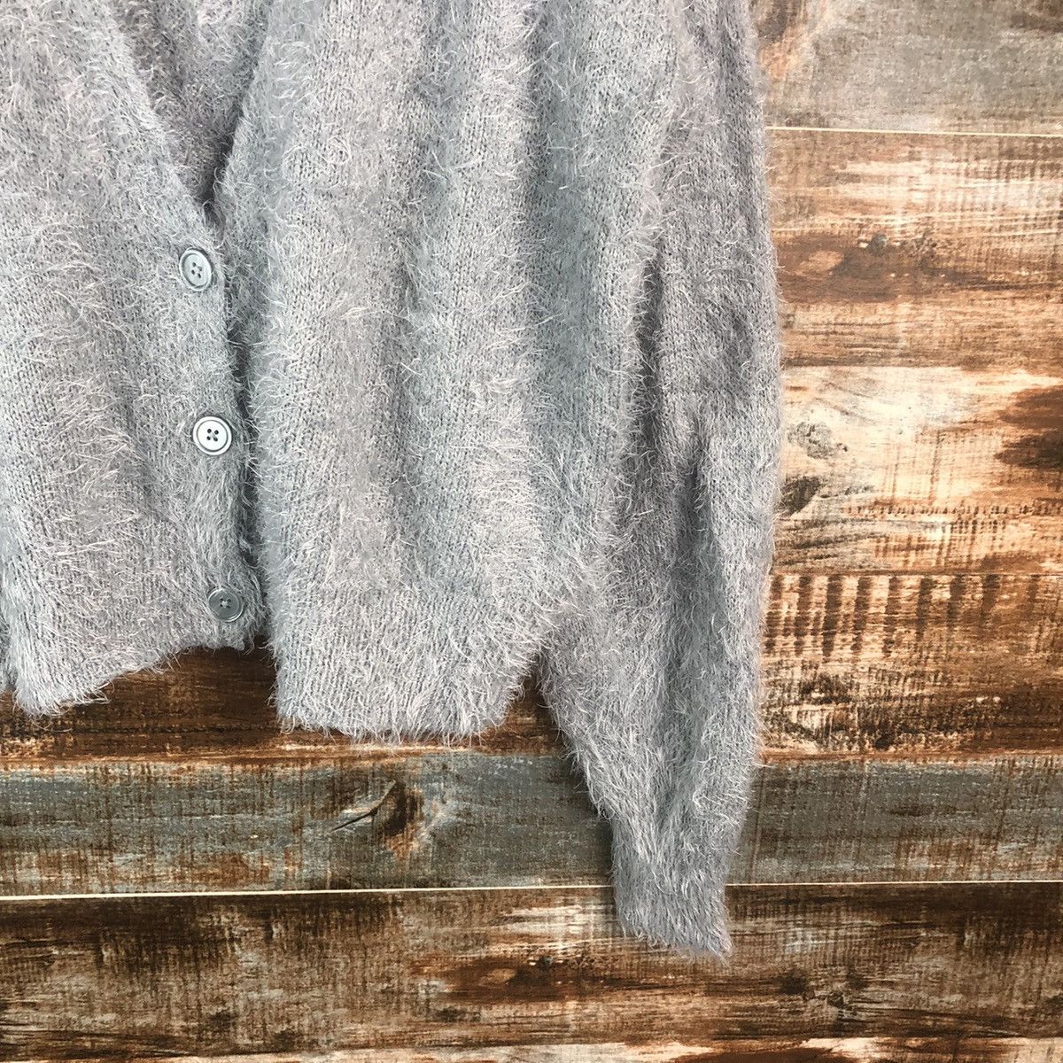 Japanese Brand DL Hyper World Gallery Gray Mohair Cardigan Knitwear #C372 Size M / US 6-8 / IT 42-44 - 8 Thumbnail