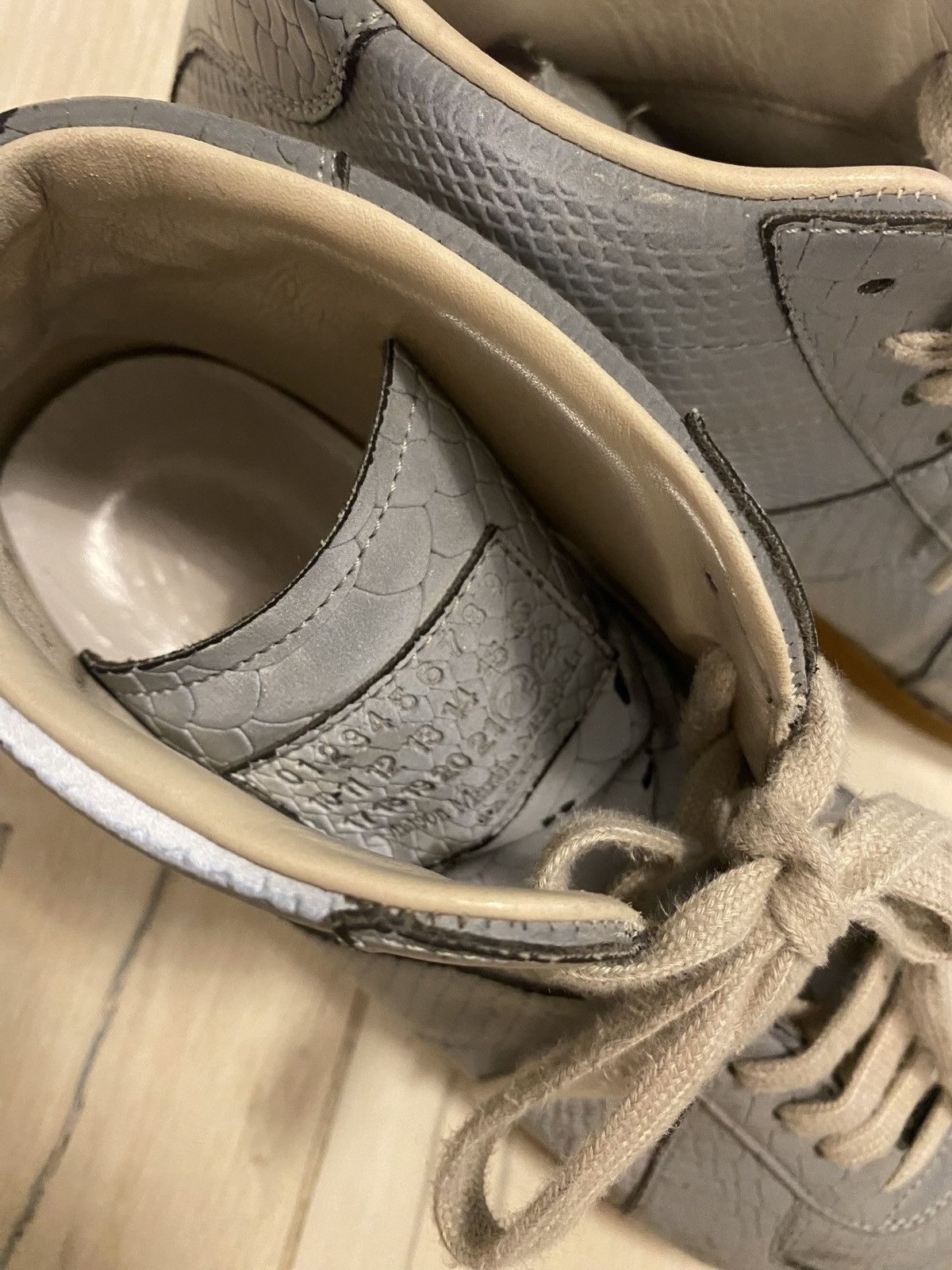Maison Margiela Maison Margiela Snakeskin Reflective High Top Sneakers Size US 10 / EU 43 - 17 Thumbnail