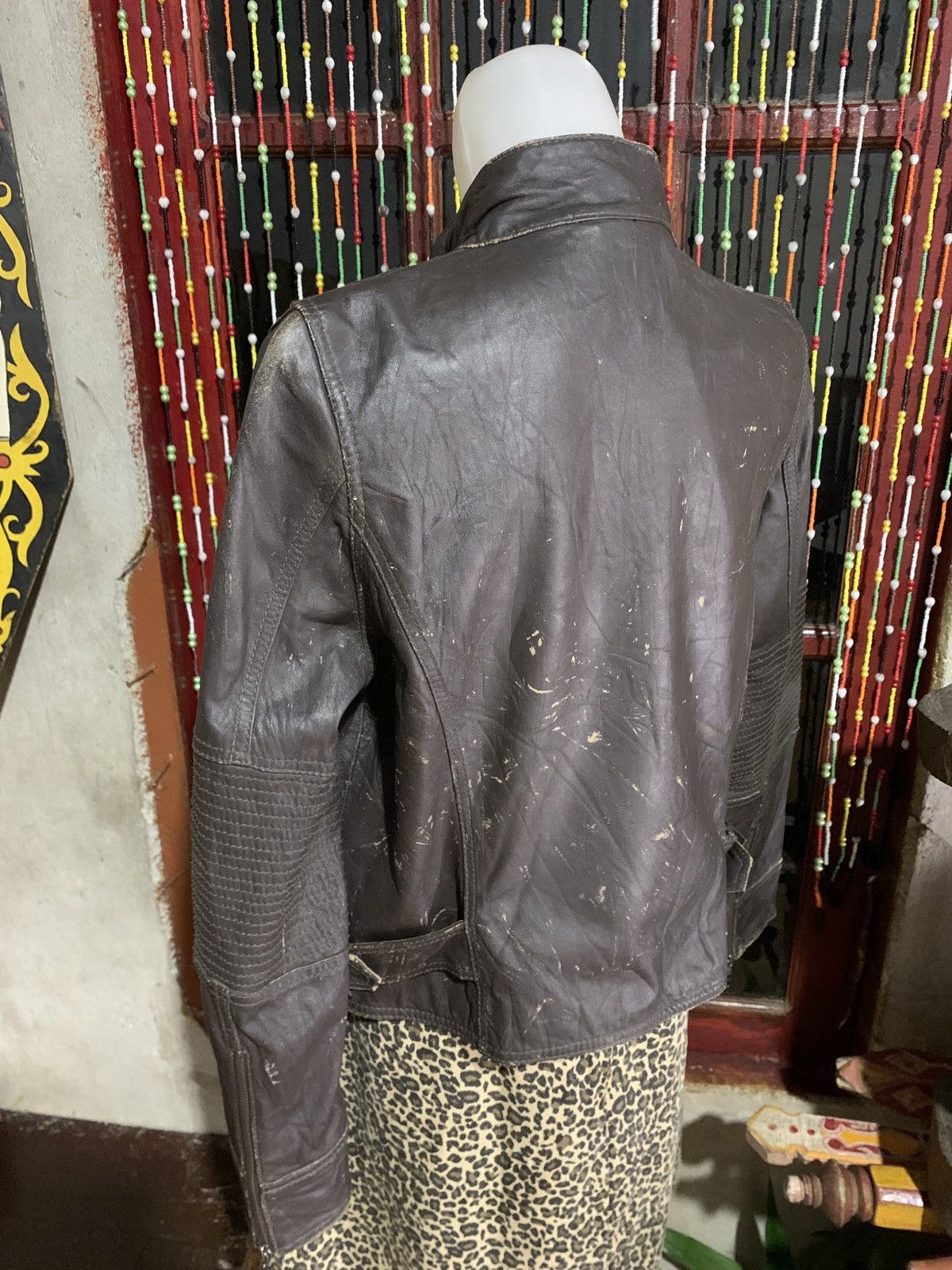 Japanese Brand Le Mieux Japan Brown Biker Iconic Type Leather Trash Jacket Size L / US 10 / IT 46 - 3 Thumbnail