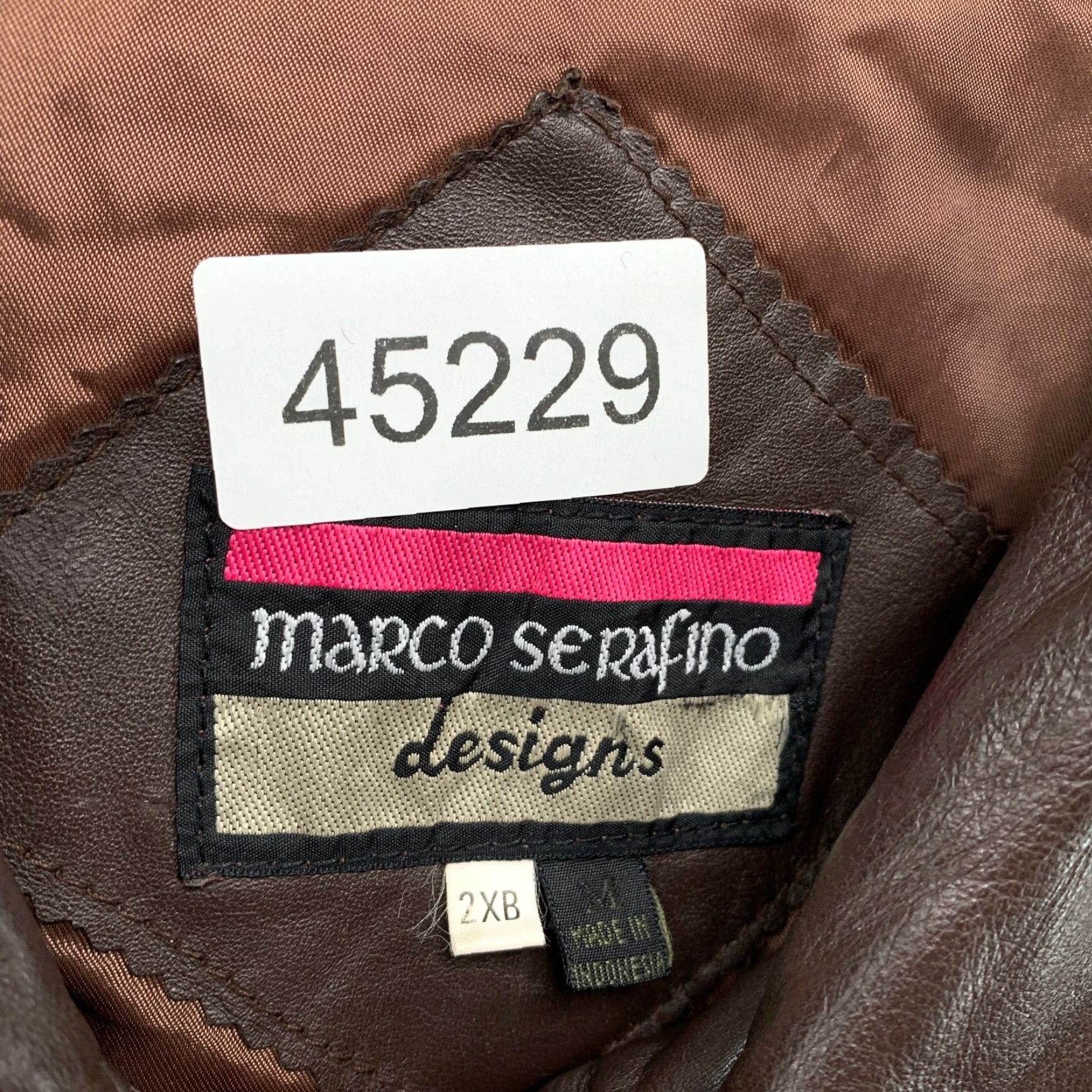 Vintage VINTAGE Marco Serafino Leather Bomber Jacket Mens 2XL Brown Size US XXL / EU 58 / 5 - 5 Thumbnail