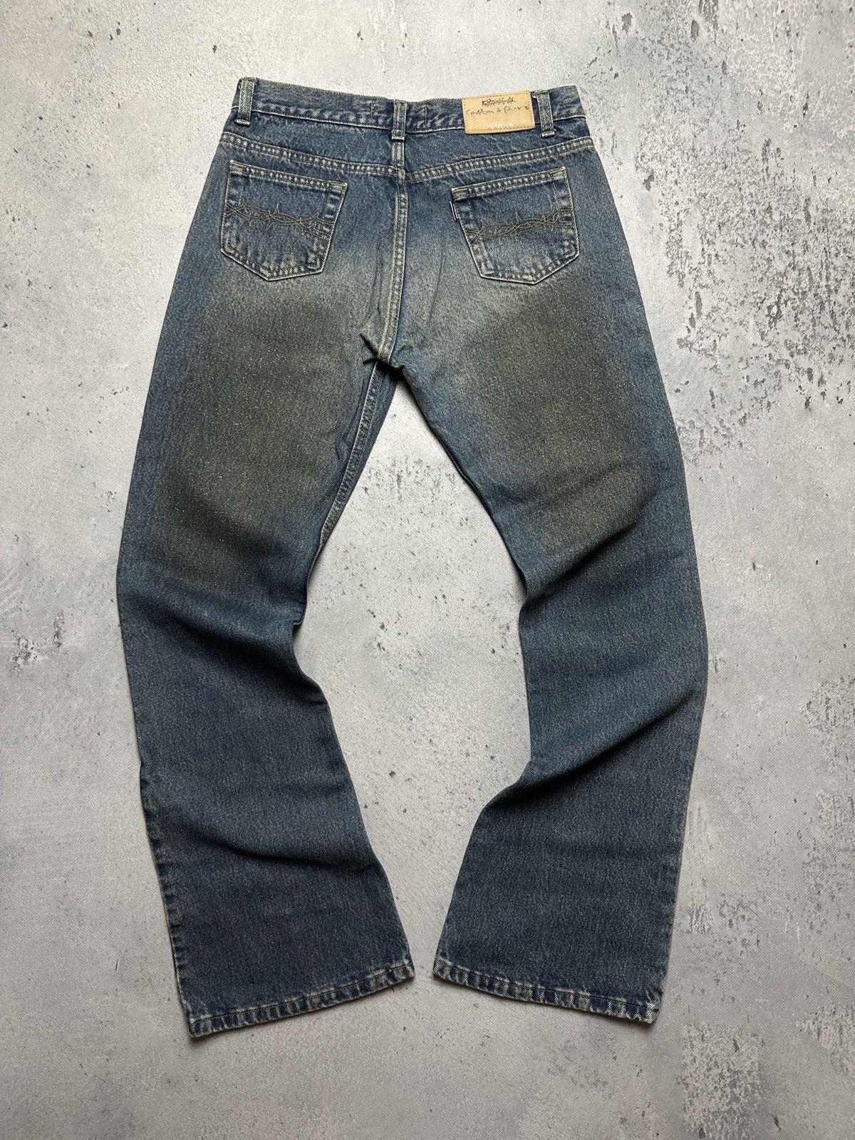 If Six Was Nine Casta & Puro Flared Denim Jeans Avant Garde Sz 28 Made In Ar Size 28" / US 6 / IT 42 - 2 Thumbnail