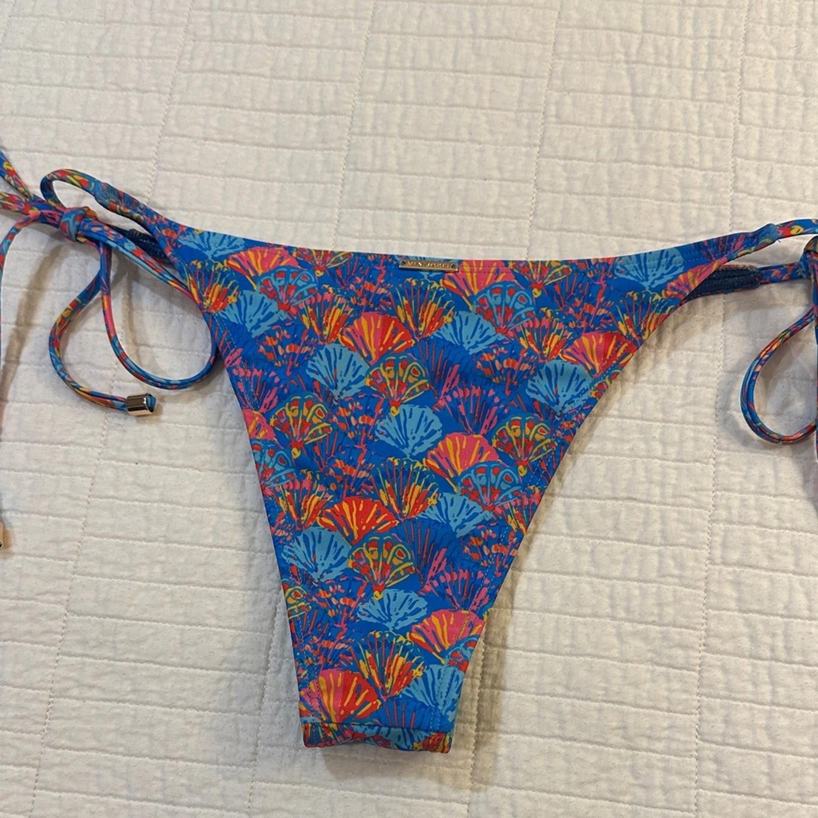 Other Saint Mood Bikini Medium Blue Floral Bikini Bottom Size ONE SIZE - 4 Thumbnail