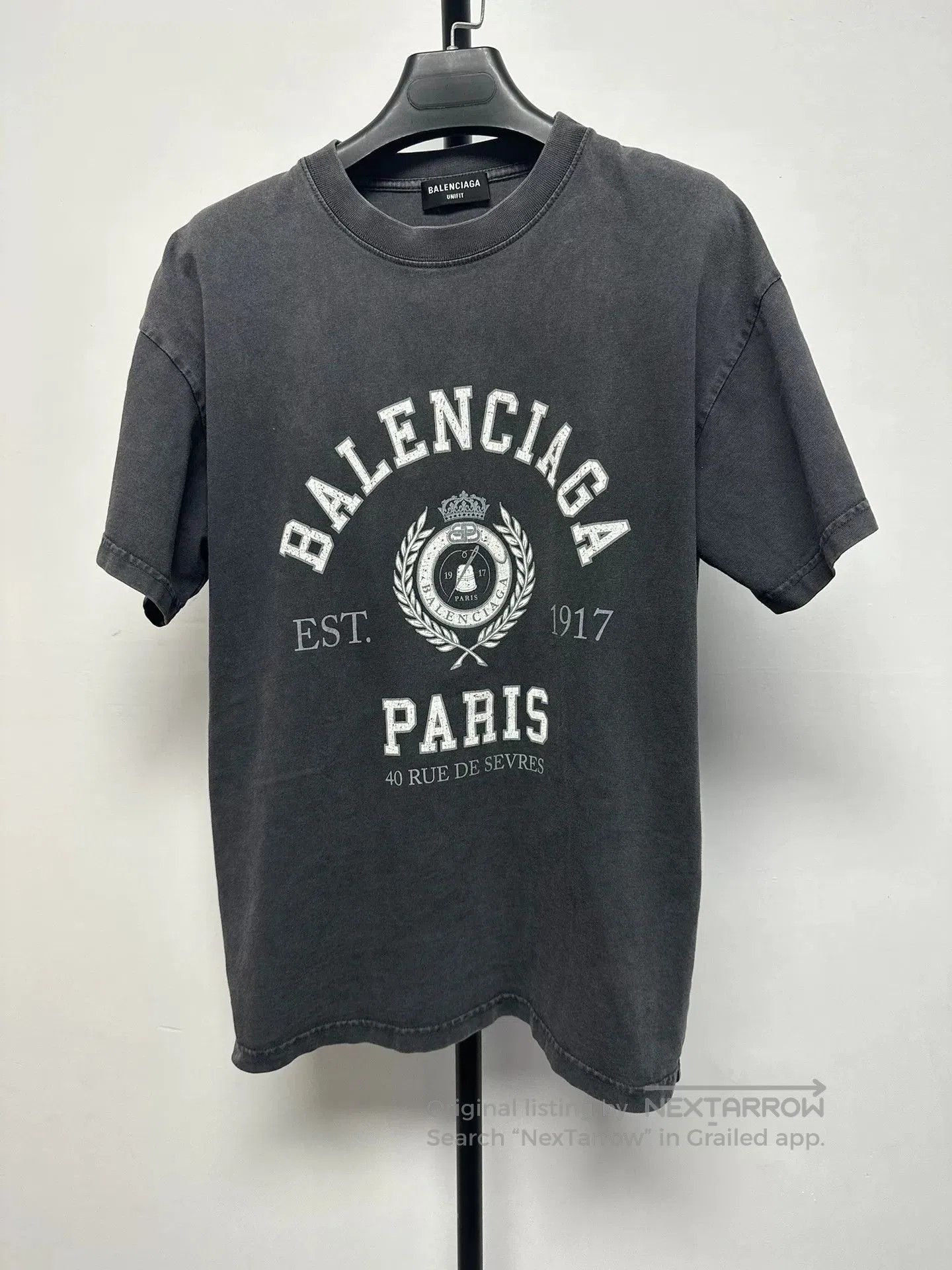 Balenciaga Balenciaga Wheat Ear Letter Washed Vintage Tee. Size XS / US 0-2 / IT 36-38 - 1 Thumbnail