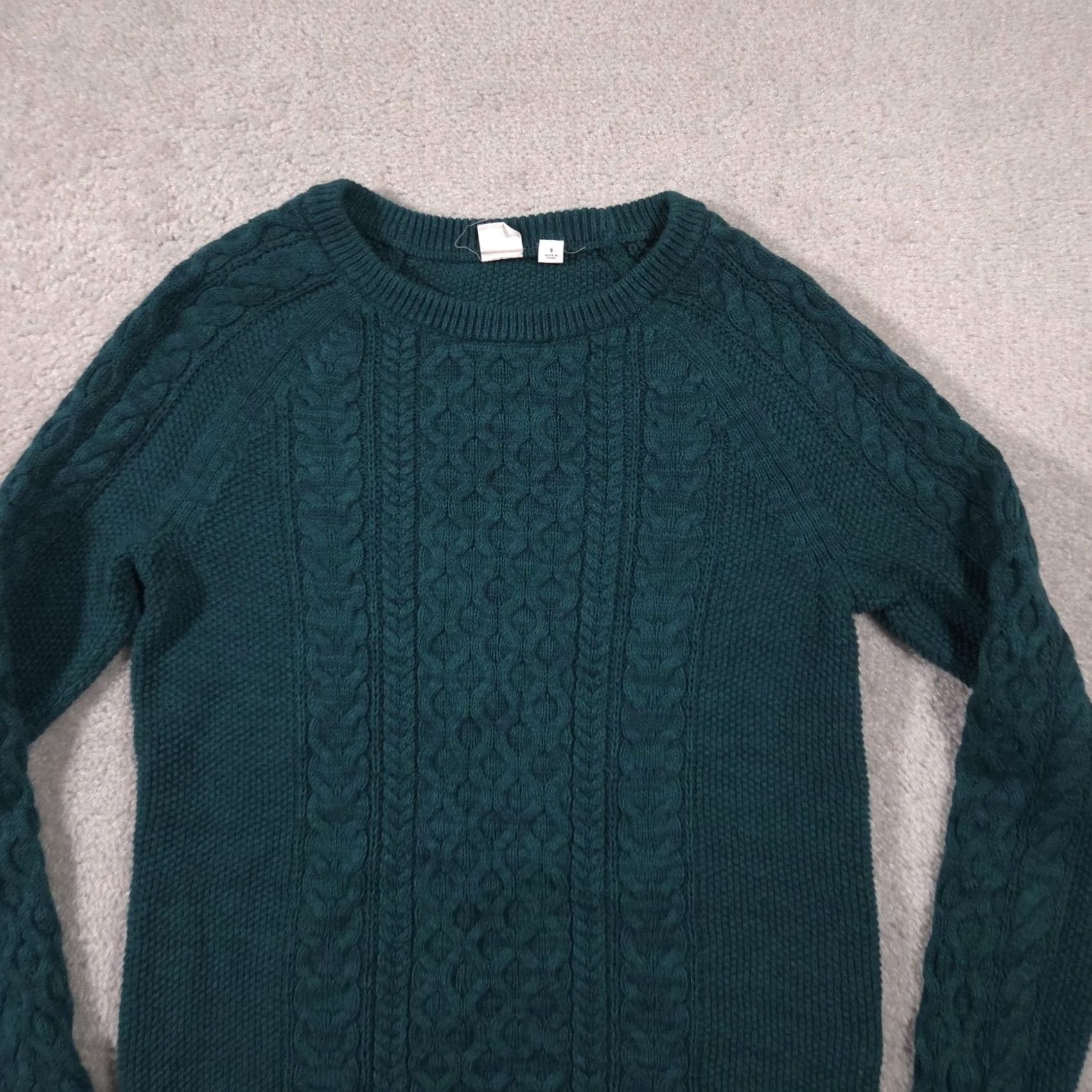 Gap Gap Sweater Womens S Green Cable-Knit Crew Raglan Long Sleeve Pullover Casual Winter Shirt Size S / US 4 / IT 40 - 2 Thumbnail